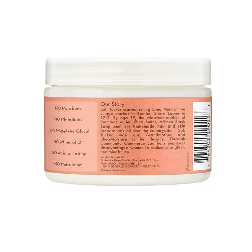 SheaMoisture Smoothie Curl Enhancing Cream Coconut and Hibiscus for Thick, Curly Hair Sulfate Free and Paraben Free 12 oz