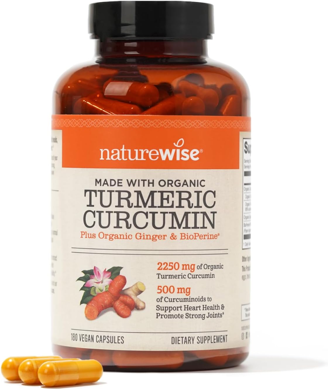 Curcumin Supplement | 2250mg, 95% Curcuminoids, 180 Count