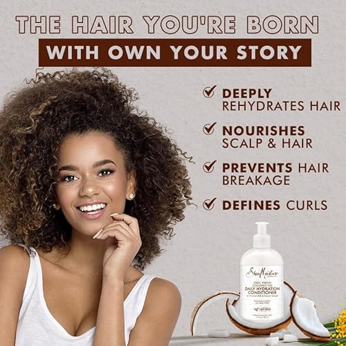 Sheamoisture Daily Hydrating Conditioner For All Hair Types 100% Virgin Coconut Oil Sulfate-Free 13 oz (Packaging May Vary)