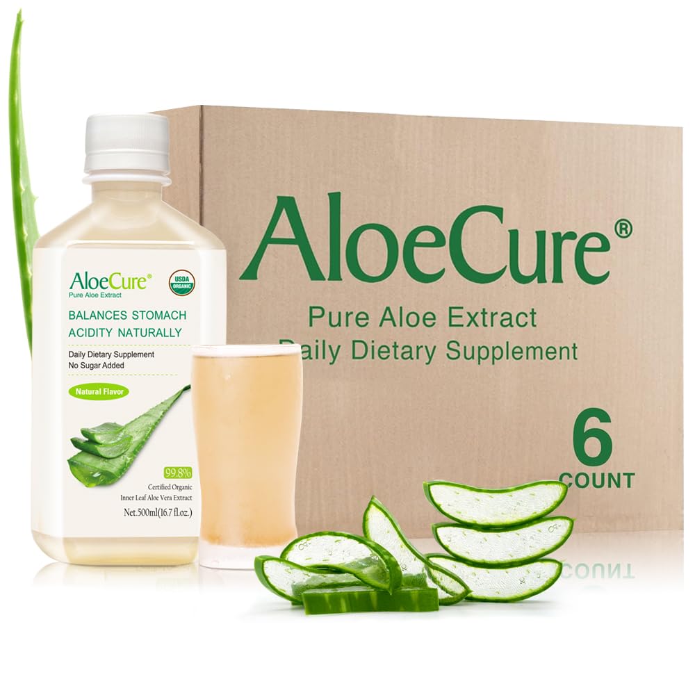 Aloe Vera Juice | USDA Organic, Supports Digestion & Immune System, 6x500ml