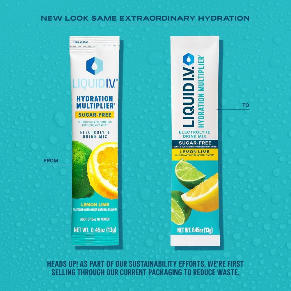 ® Hydration Multiplier® Sugar-Free - Lemon Lime - Hydration Powder Packets | Electrolyte Powder Drink Mix | Convenient Single-Serving Sticks | Non-Gmo | 14 Servings (Pack of 1)