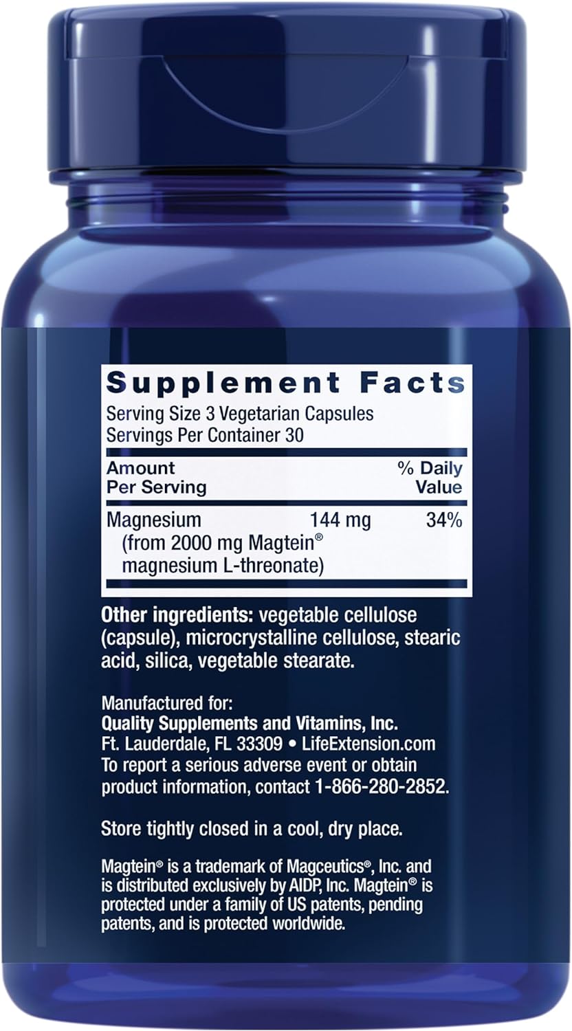 Magnesium L-Threonate Capsules | Brain Health & Cognitive Boost, 90 Count