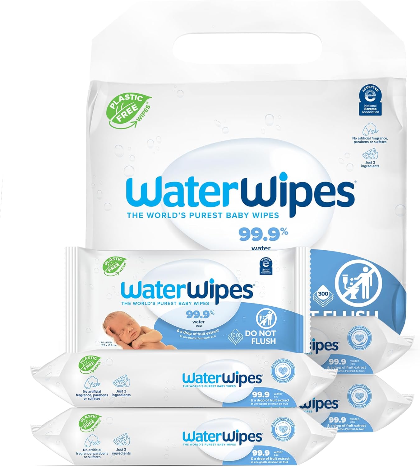 Baby Wipes | Plastic-Free, 99.9% Water, 60 Count