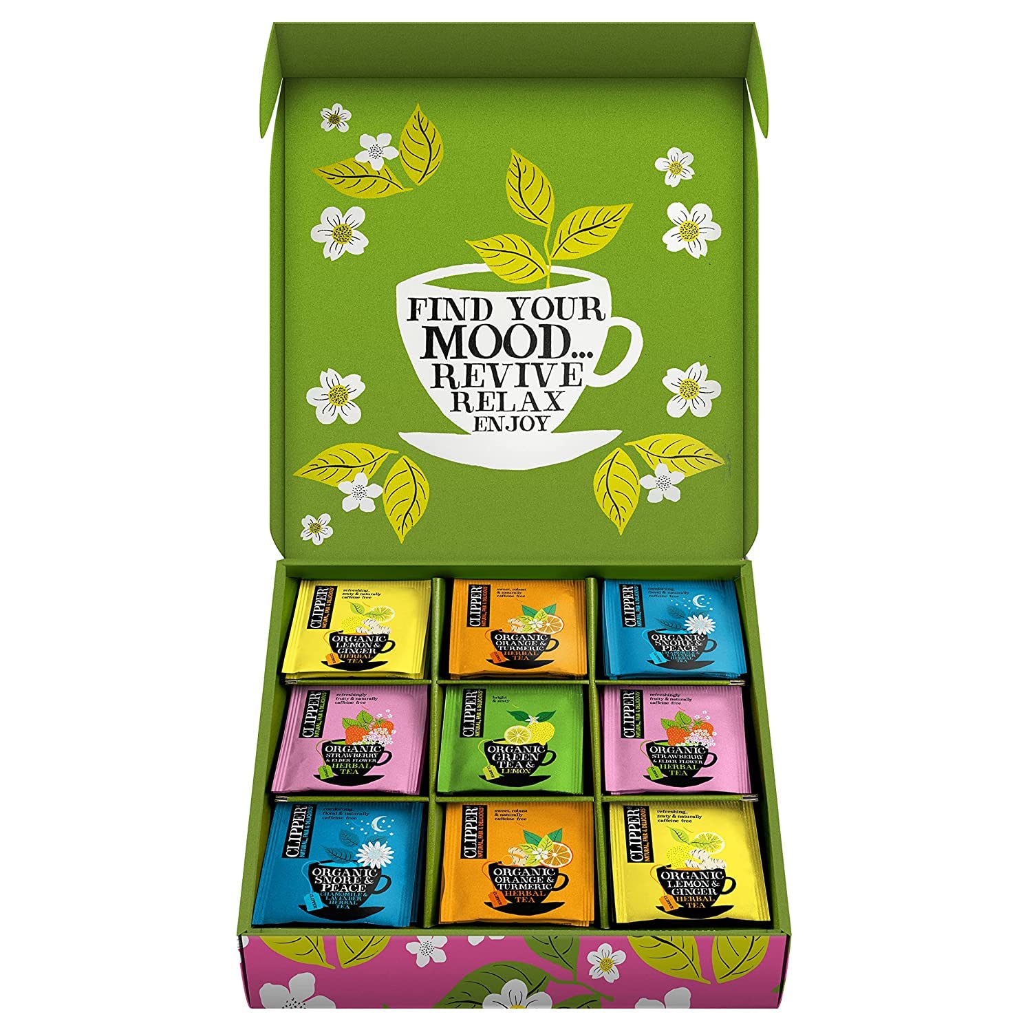 Organic Herbal & Green Tea Sampler | Clipper Tea, Fair Trade, 45 Bags