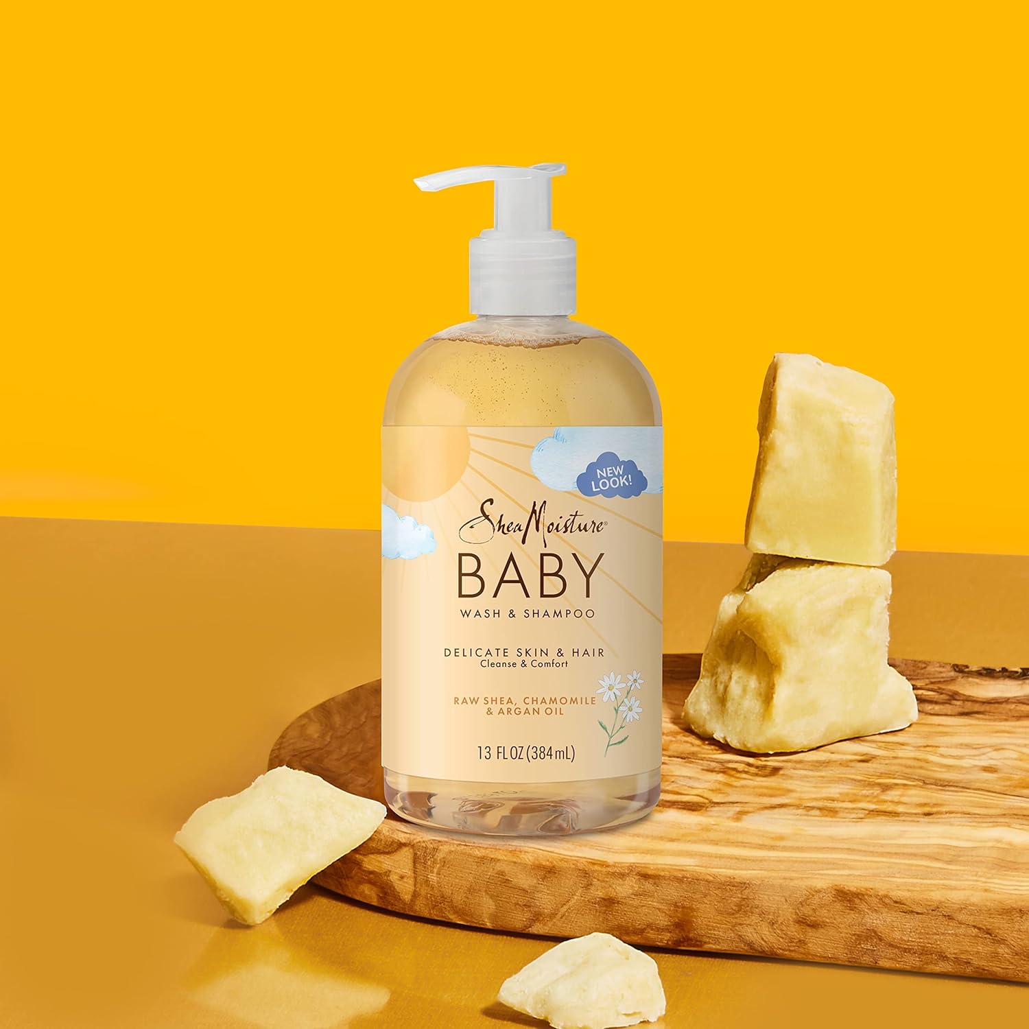 Baby Shampoo & Body Wash | Raw Shea, Chamomile, Argan Oil, 13 fl oz