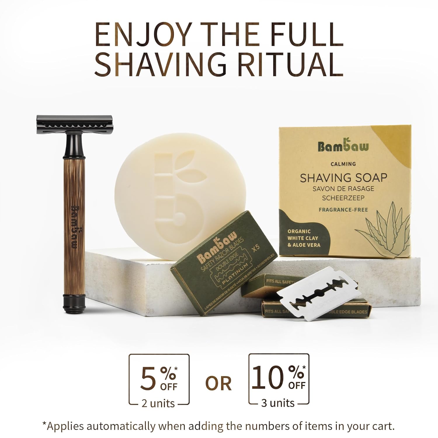 Safety Razor | Bamboo Handle, Double Edge, Reusable, Eco-Friendly, Fits All DE Blades