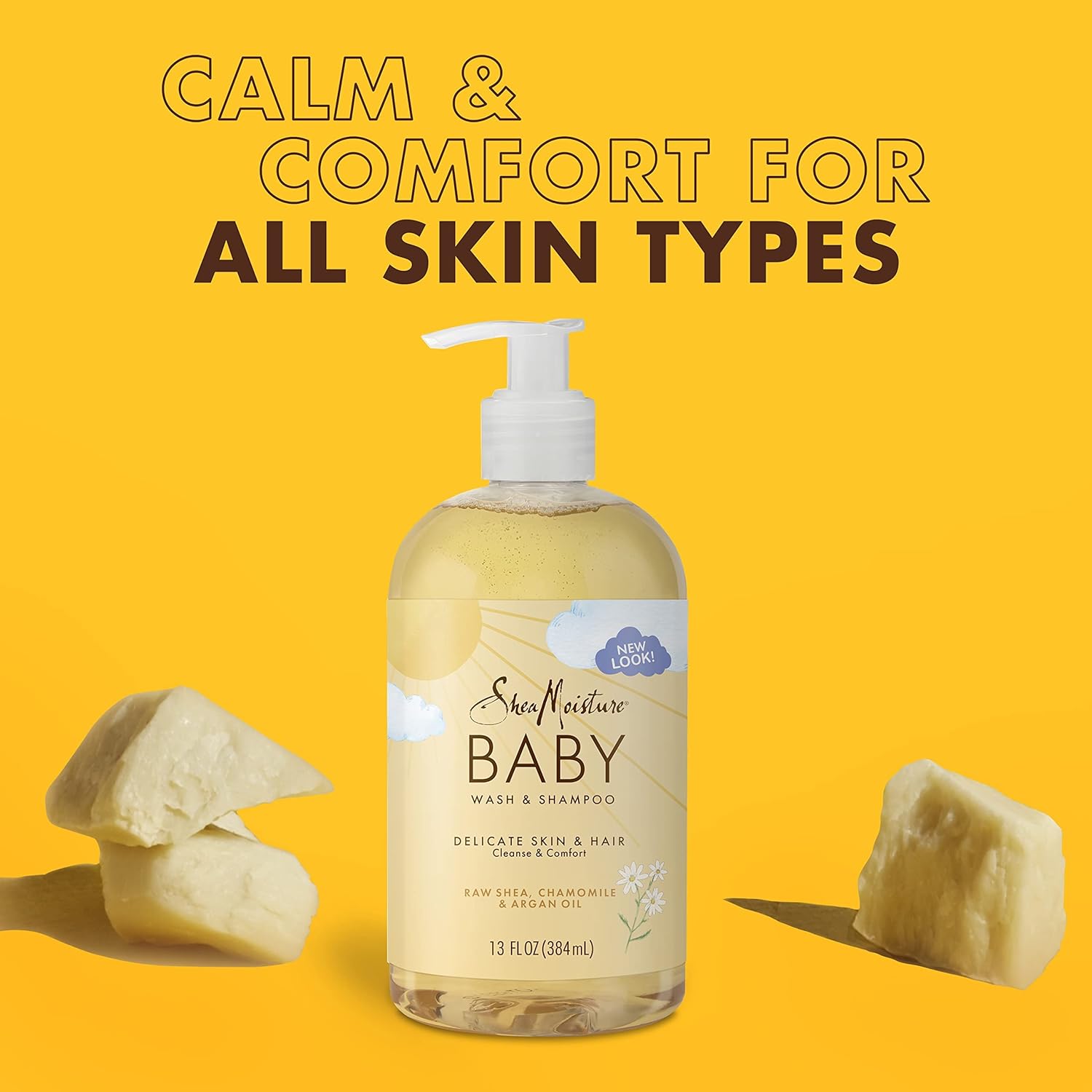 Baby Shampoo & Body Wash | Raw Shea, Chamomile, Argan Oil, 13 fl oz