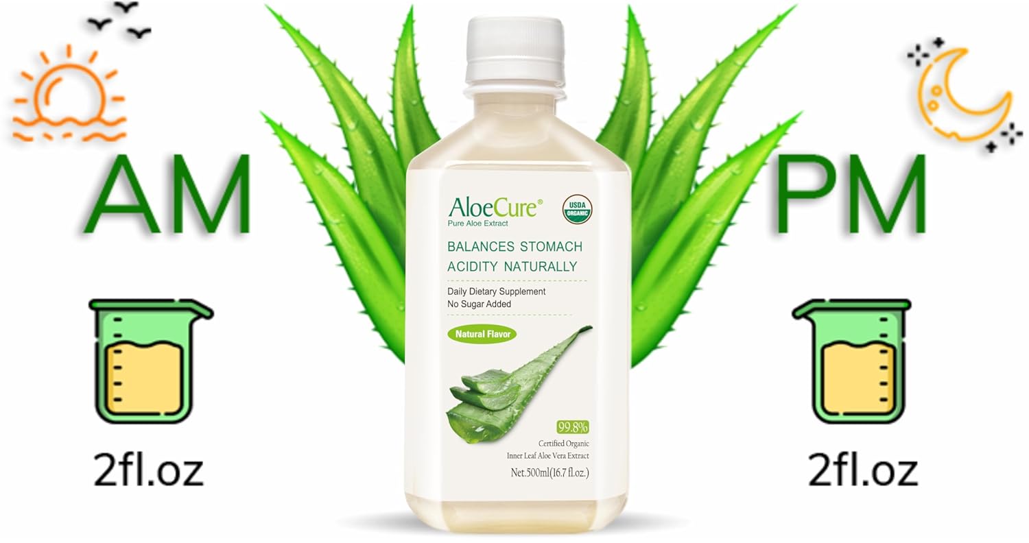 Aloe Vera Juice | USDA Organic, Supports Digestion & Immune System, 6x500ml