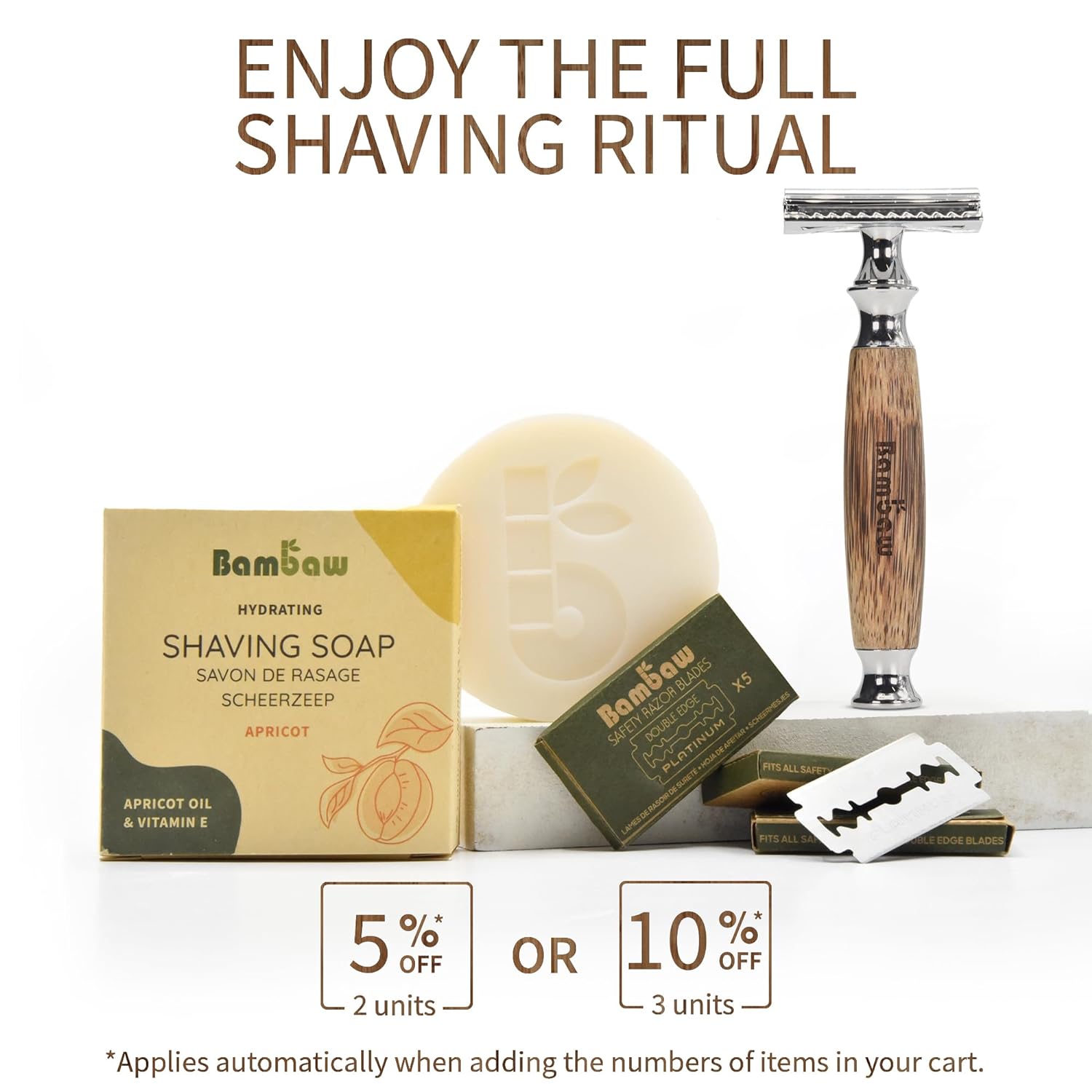 Safety Razor | Bamboo Handle, Double Edge, Reusable, Eco-Friendly, Fits All DE Blades