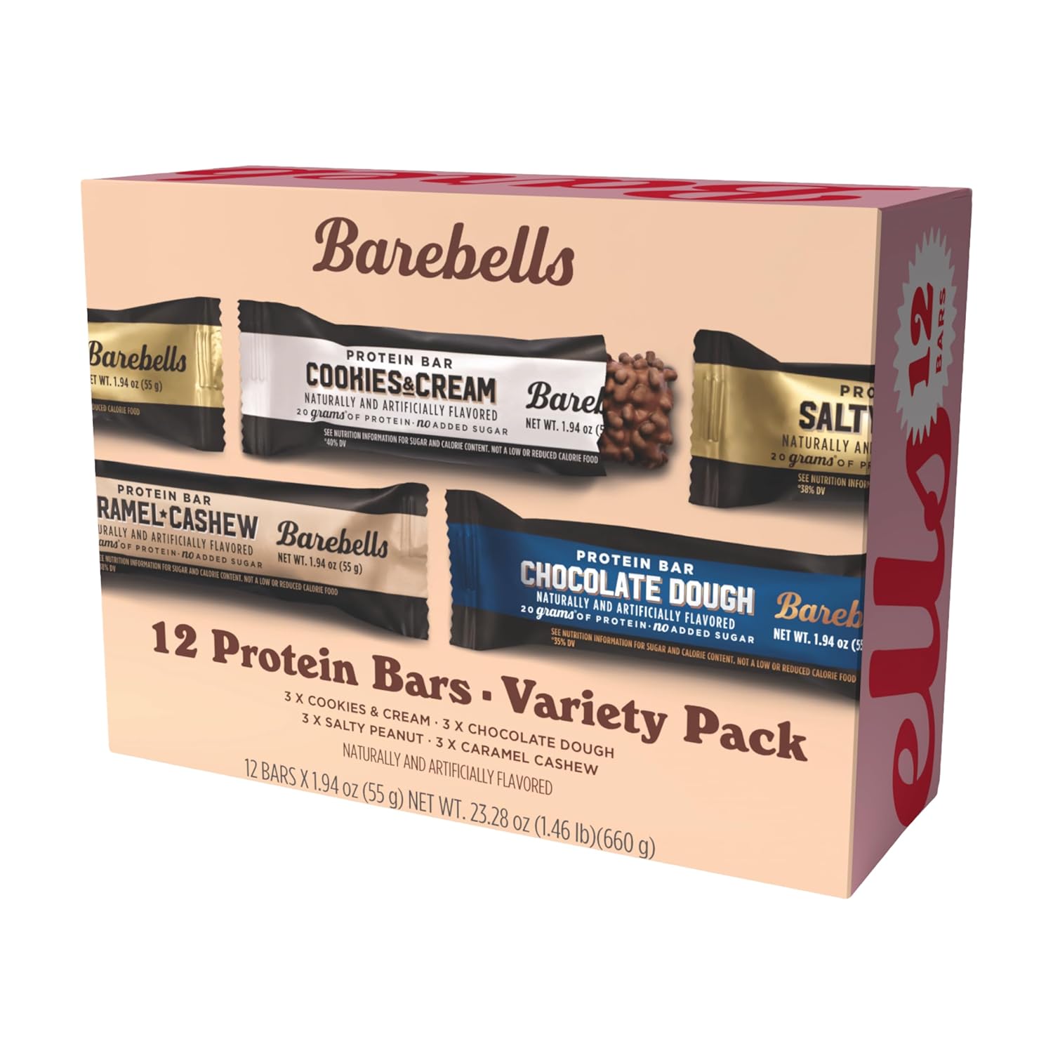 Protein Bars | Variety Pack, 12 Count, 1.9oz Each, 20g Protein