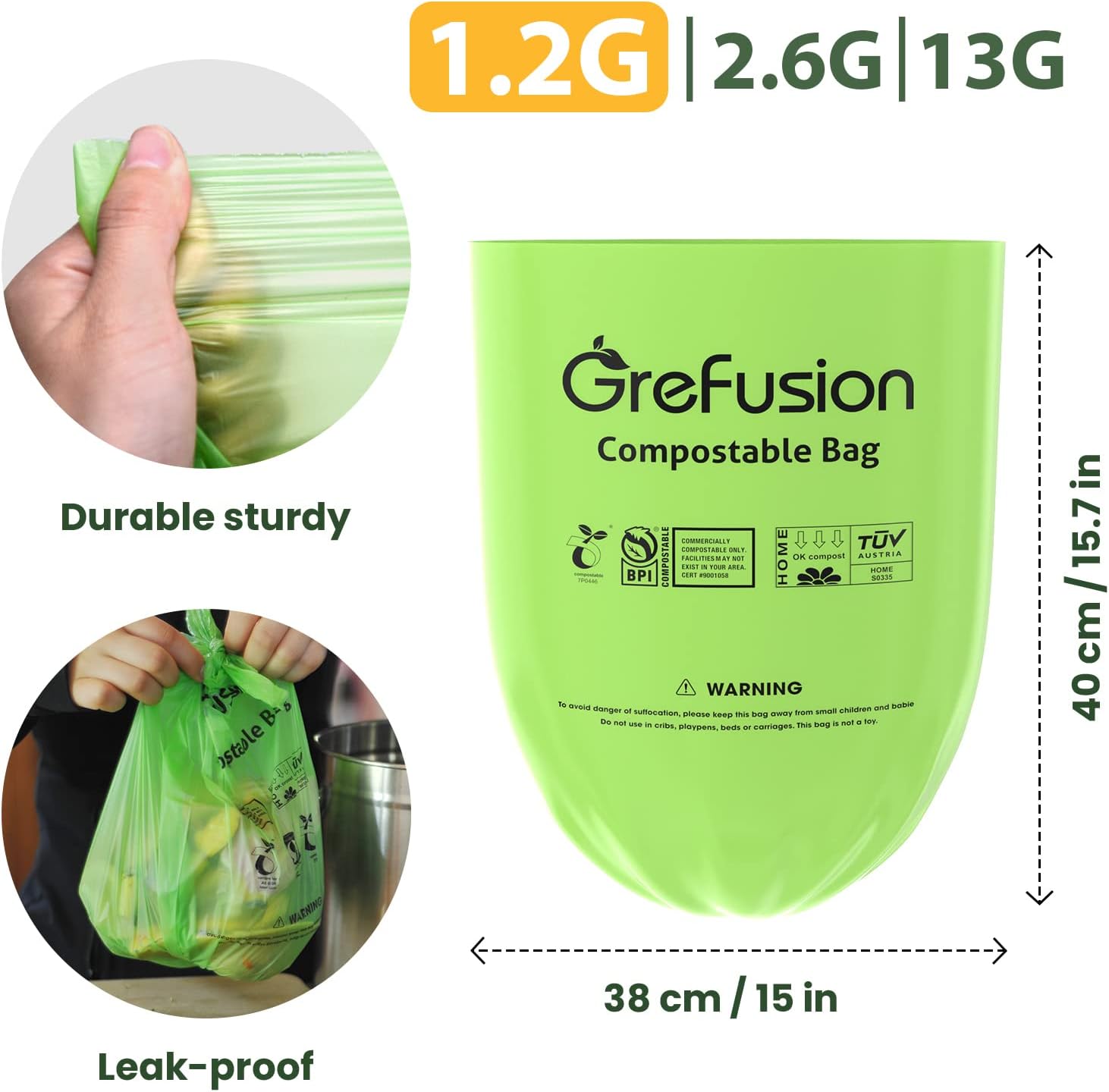 Compostable Bag | 1.2 Gallon, 125 Count