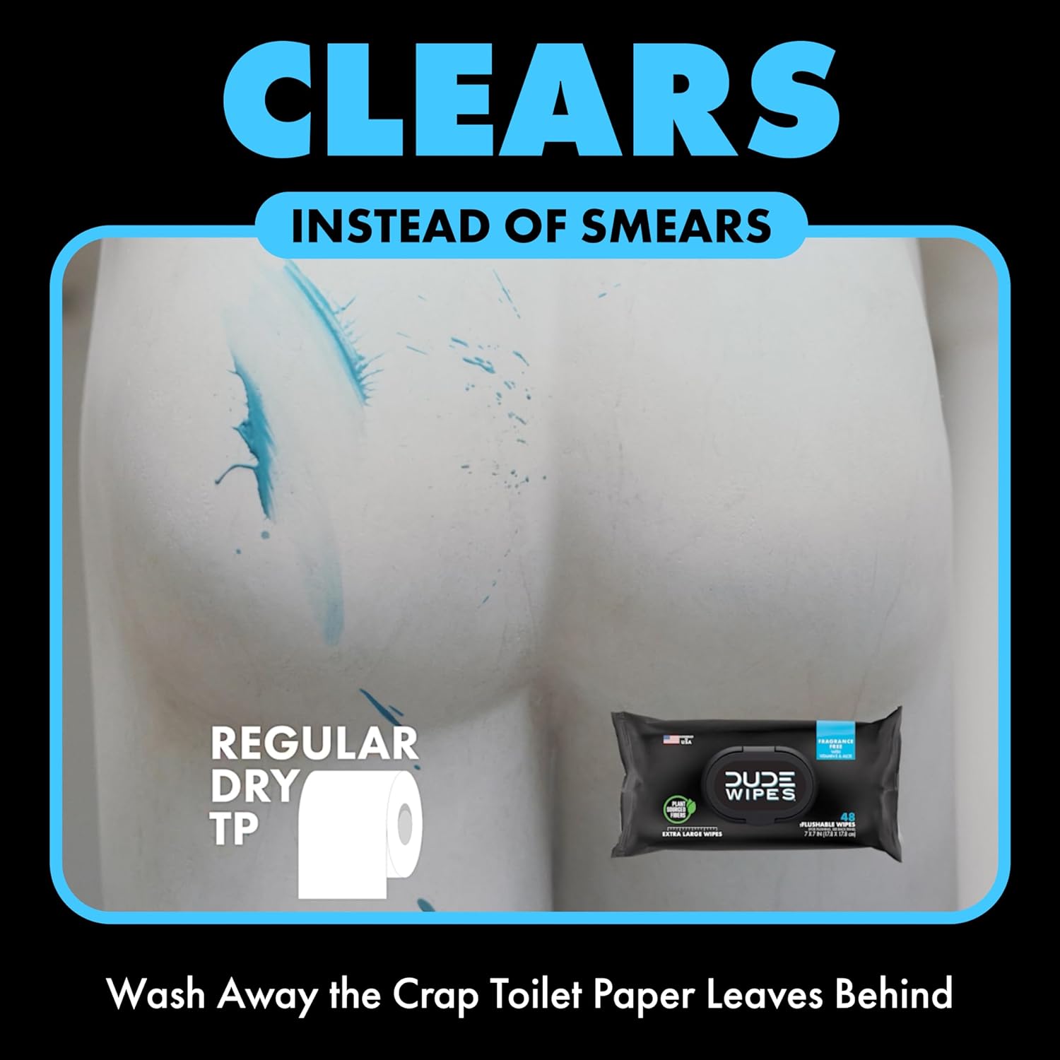 Flushable Wipes | Unscented Extra-Large, 720 Count Total, Packs of 15