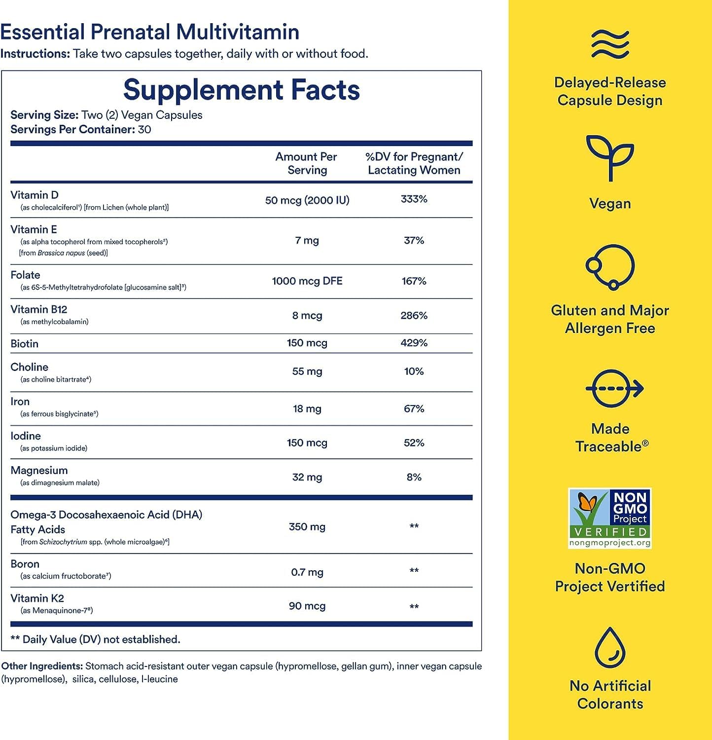 Multivitamin | Essential Nutrients, Vegan, 30 Day Supply