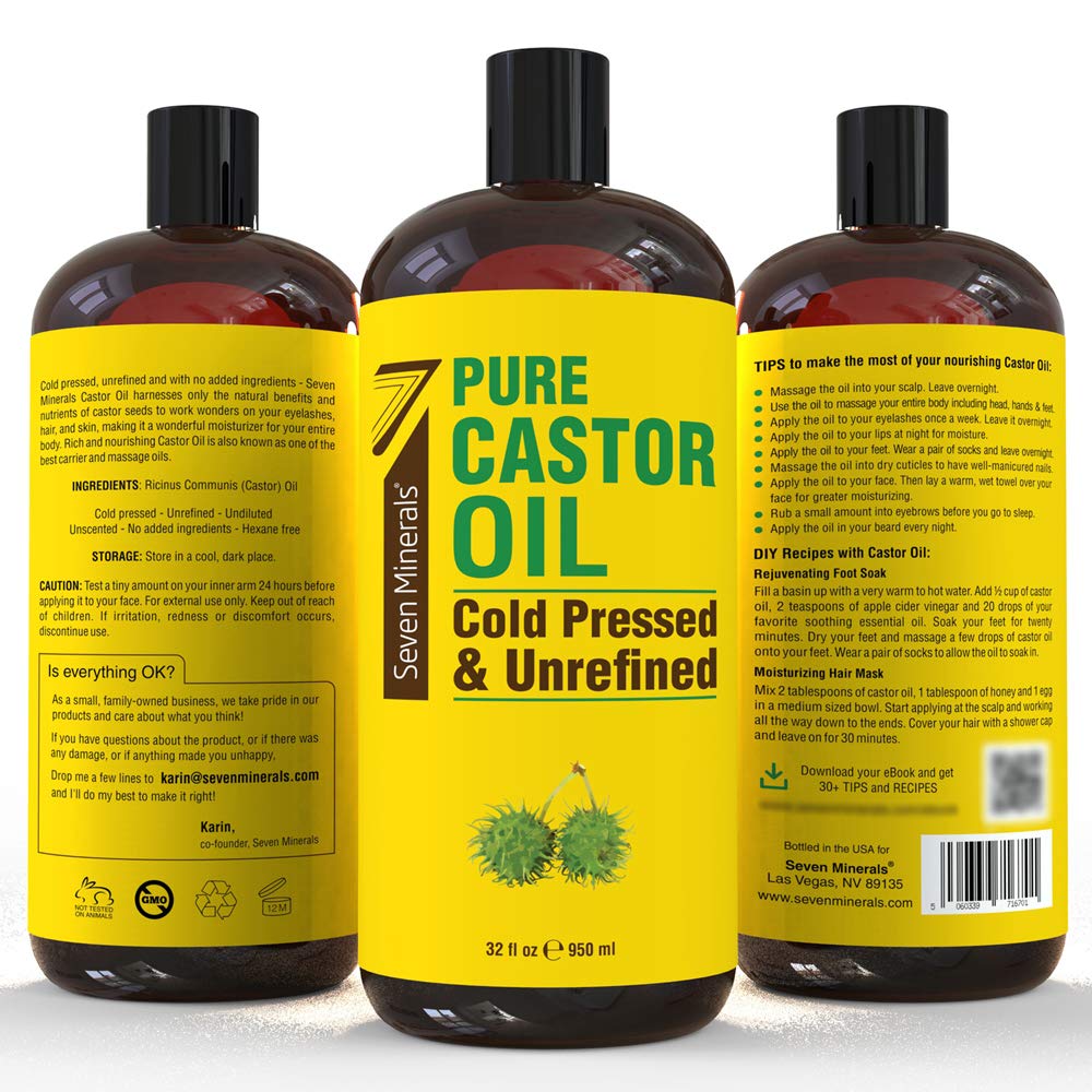 Hair Oil | Pure Cold Pressed, 32 fl oz, Unrefined & Hexane Free