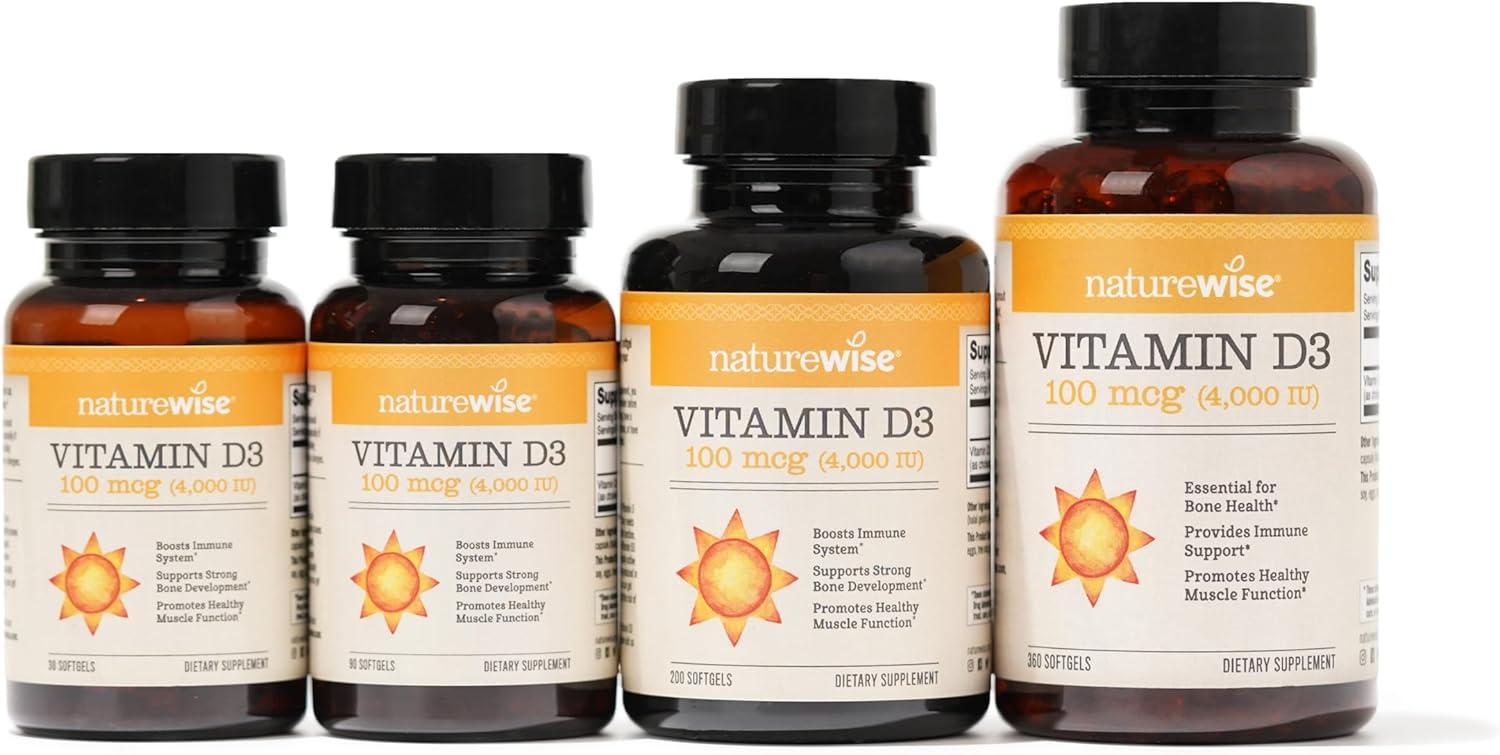 Vitamin D3 Supplement | 4000 IU, Non-GMO, Gluten-Free, 90 Softgels