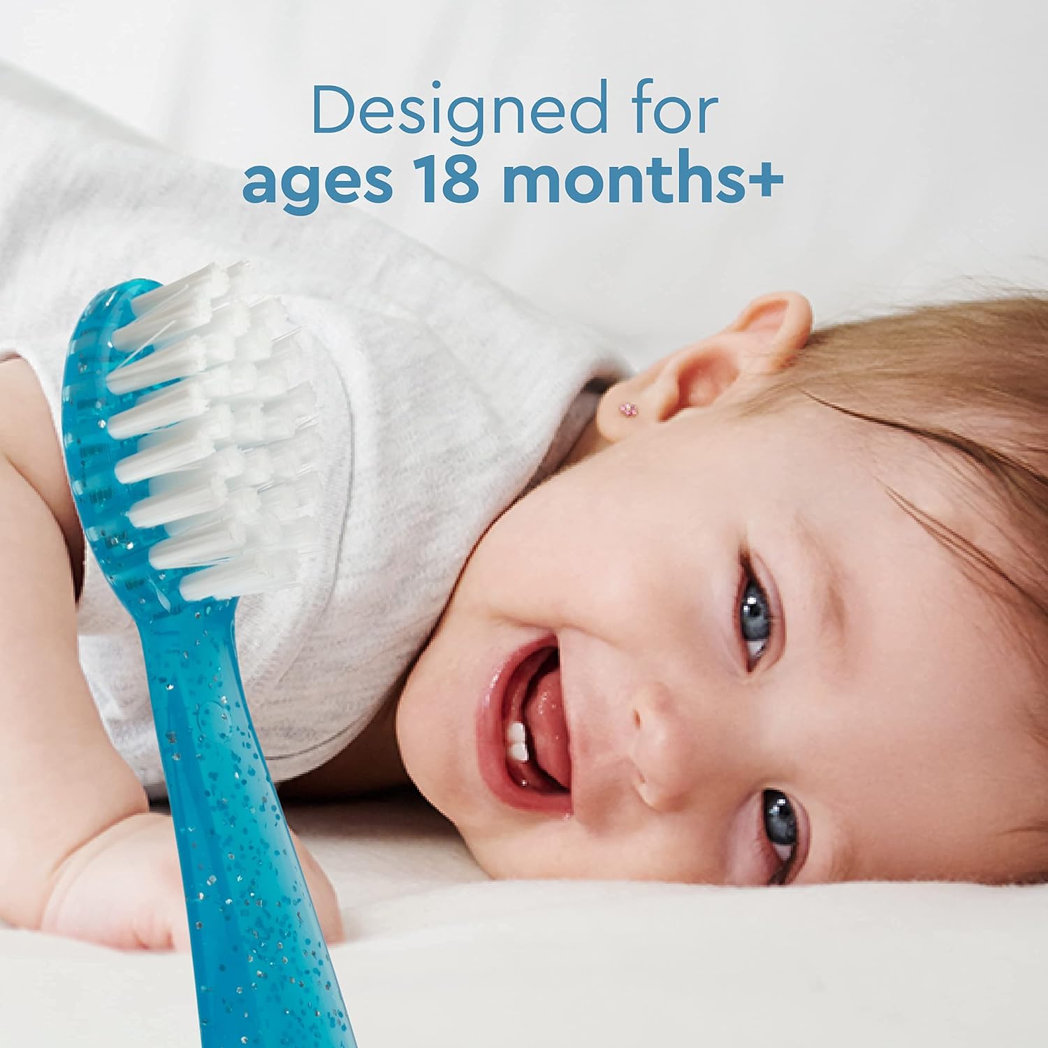 Kids Toothbrush | Extra Soft, BPA-Free, ADA Accepted, Pink Sparkle, 18+ Months