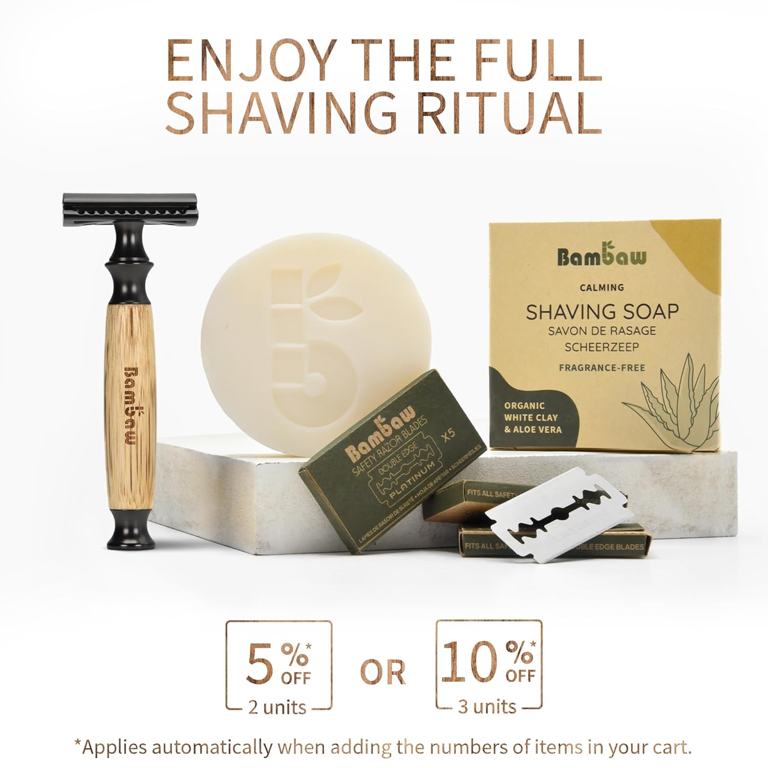 Safety Razor | Bamboo Handle, Double Edge, Reusable, Eco-Friendly, Fits All DE Blades