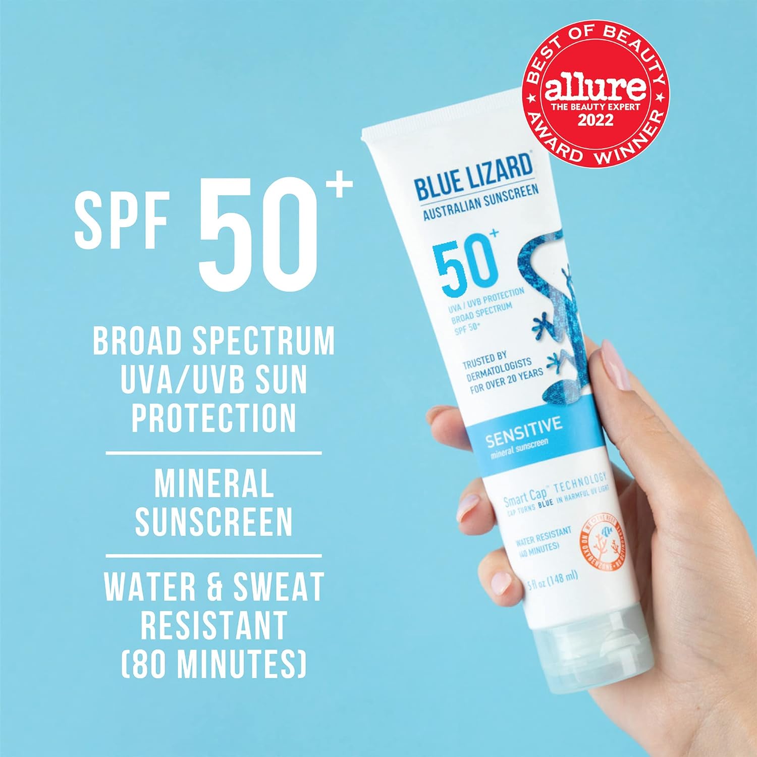 Sunscreen | SPF 50+, Water Resistant, Unscented, 5 fl oz