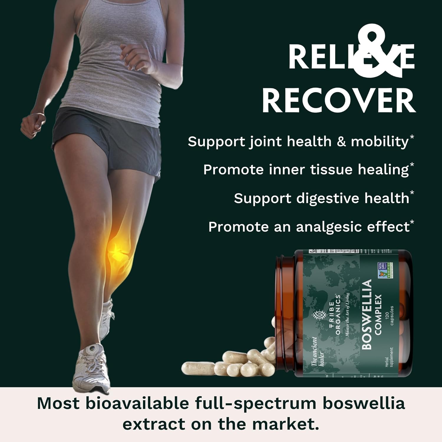 Boswellia Serrata Complex Supplement | Joint & Muscle Relief, 120 Capsules