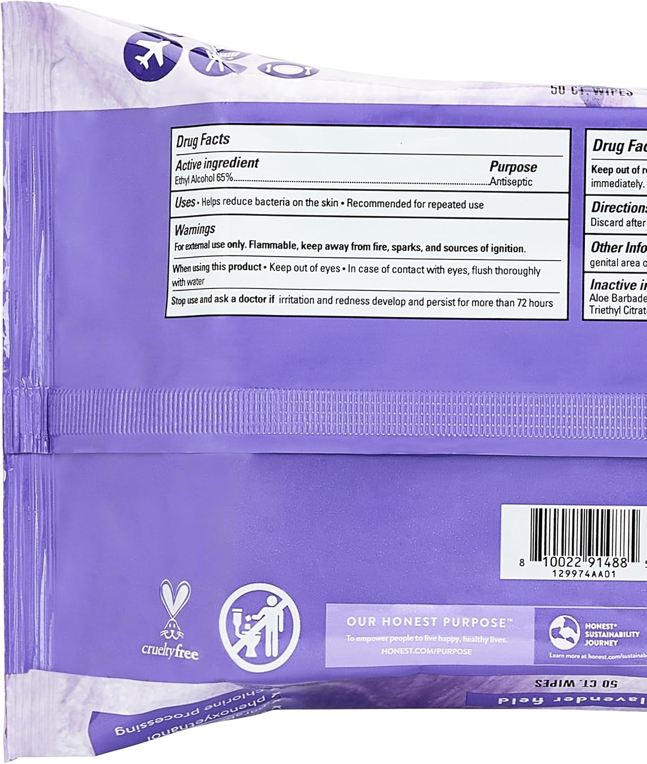 Sanitizing Alcohol Wipes | Kills 99% of Germs, Made with Aloe | Lavender, 150 Count (3 Packs of 50)