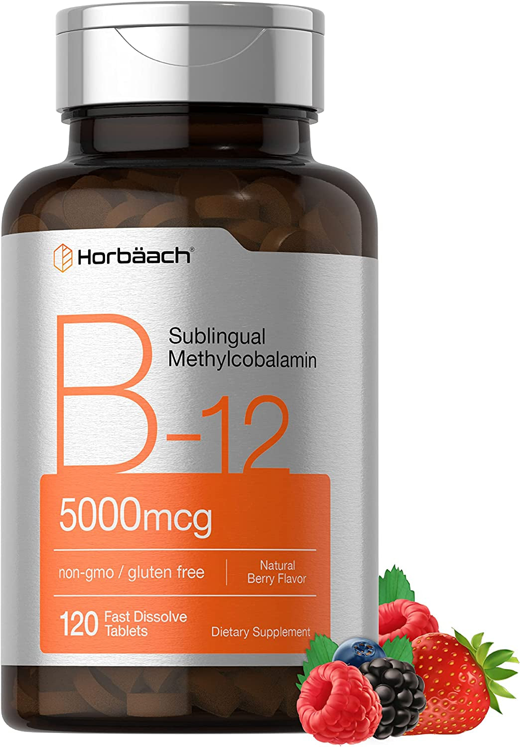 B12 Sublingual Methylcobalamin | 5000Mcg | 120 Fast Dissolve Tablets | Vegetarian, Non-Gmo and Gluten Free Supplement