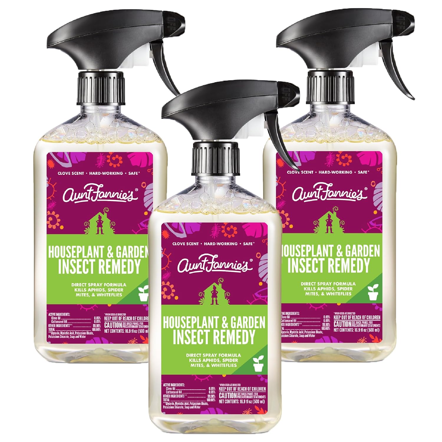 Insect Spray | Indoor & Outdoor Use, Safe for Plants, Pack of 3