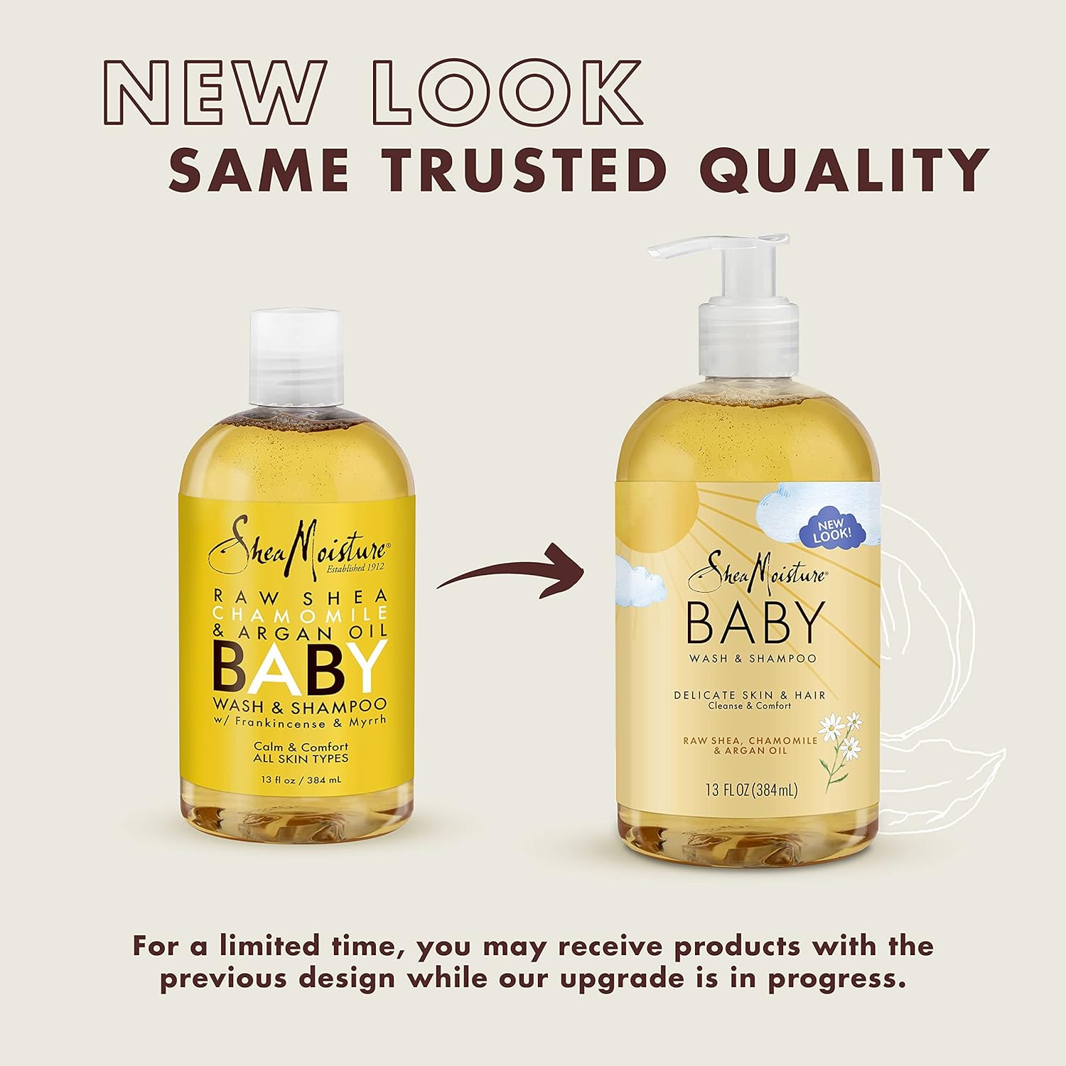 Baby Shampoo & Body Wash | Raw Shea, Chamomile, Argan Oil, 13 fl oz