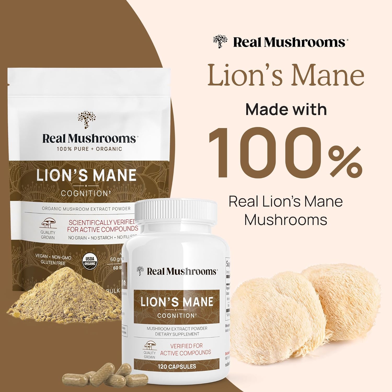 Mushroom Supplement | Lion's Mane, 120 Capsules