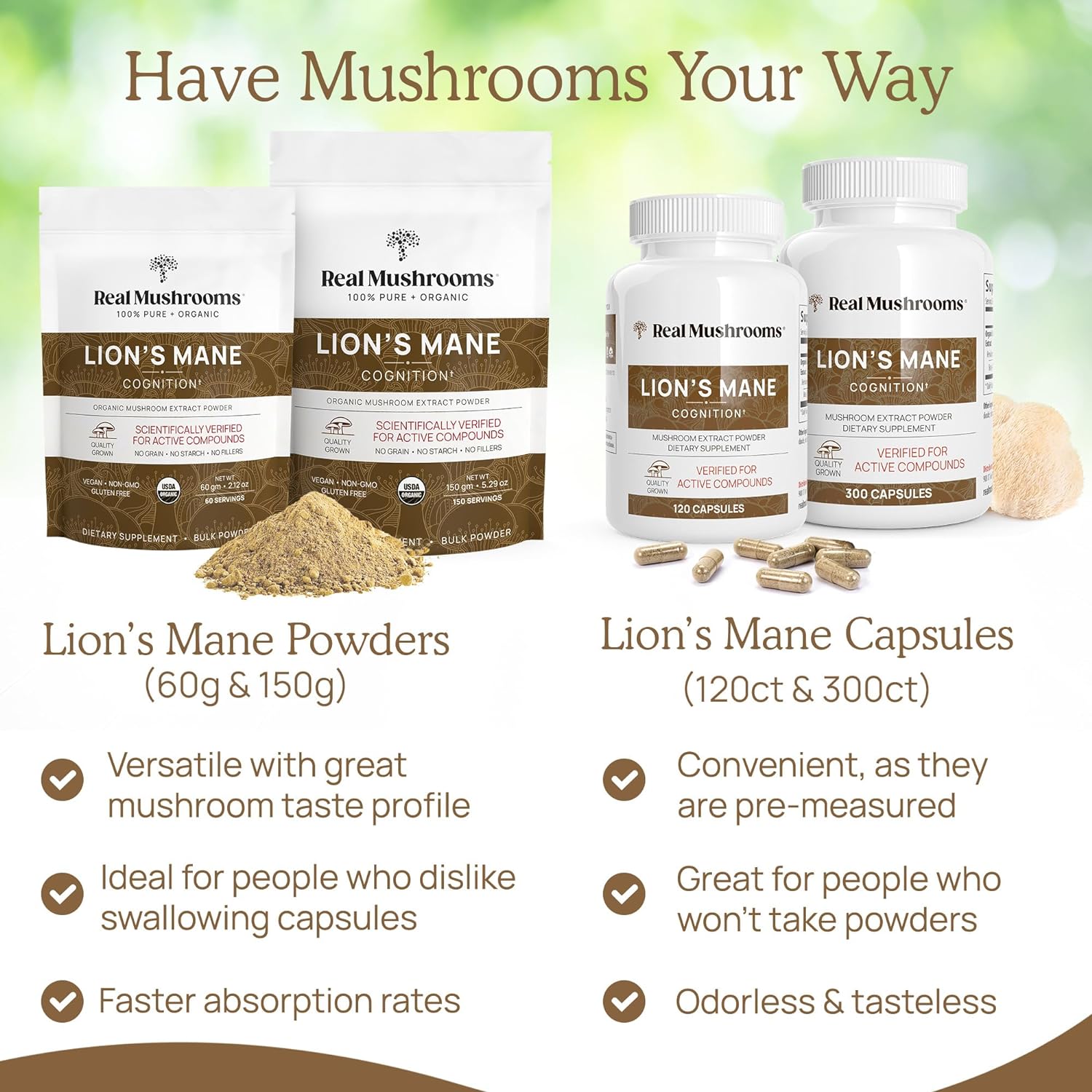 Mushroom Supplement | Lion's Mane, 120 Capsules