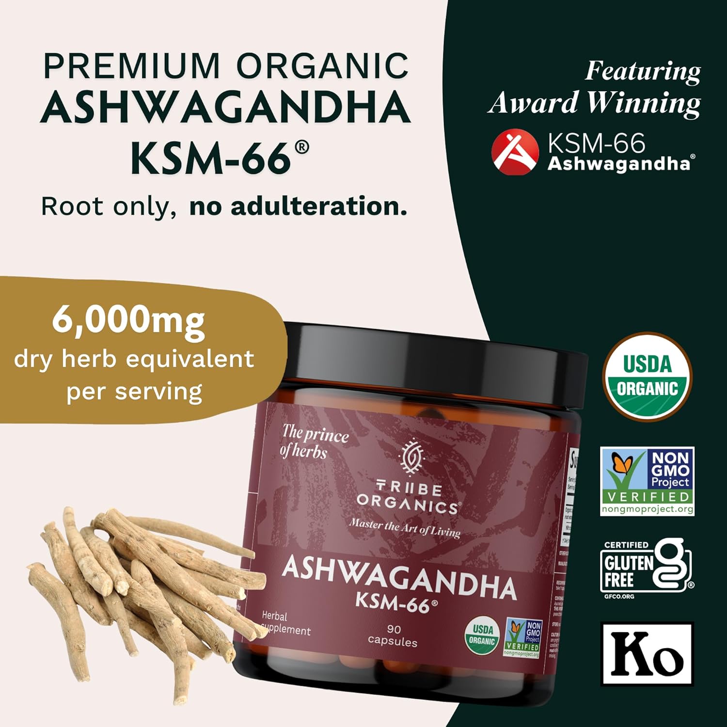 Ashwagandha Capsules | Organic Root Extract, 600mg, 120 Capsules