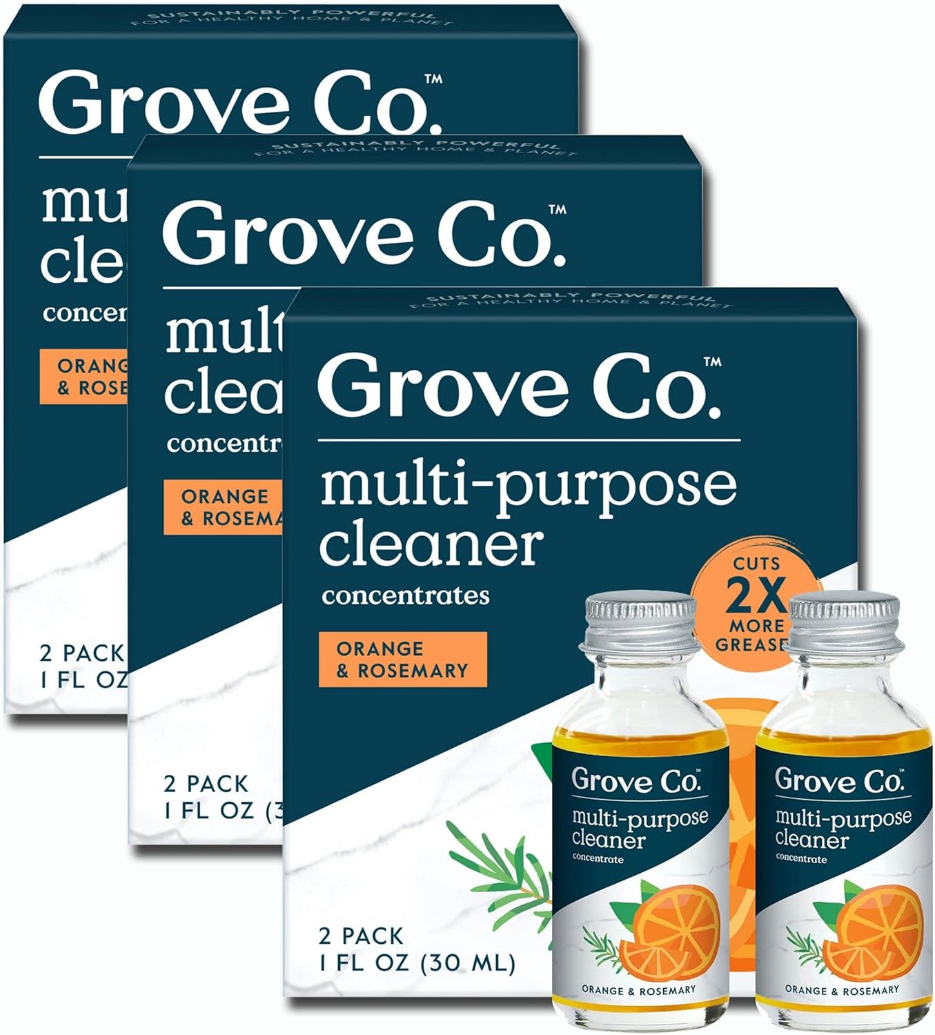 Multi-Purpose Cleaner, Refill Concentrate (6 X 1 Fl Oz) Plant-Based Household Cleaning Supplies, Ammonia & Chlorine Free, No Plastic Waste, Lavender Blossom & Thyme, Total 3 X 2 Pack Refills