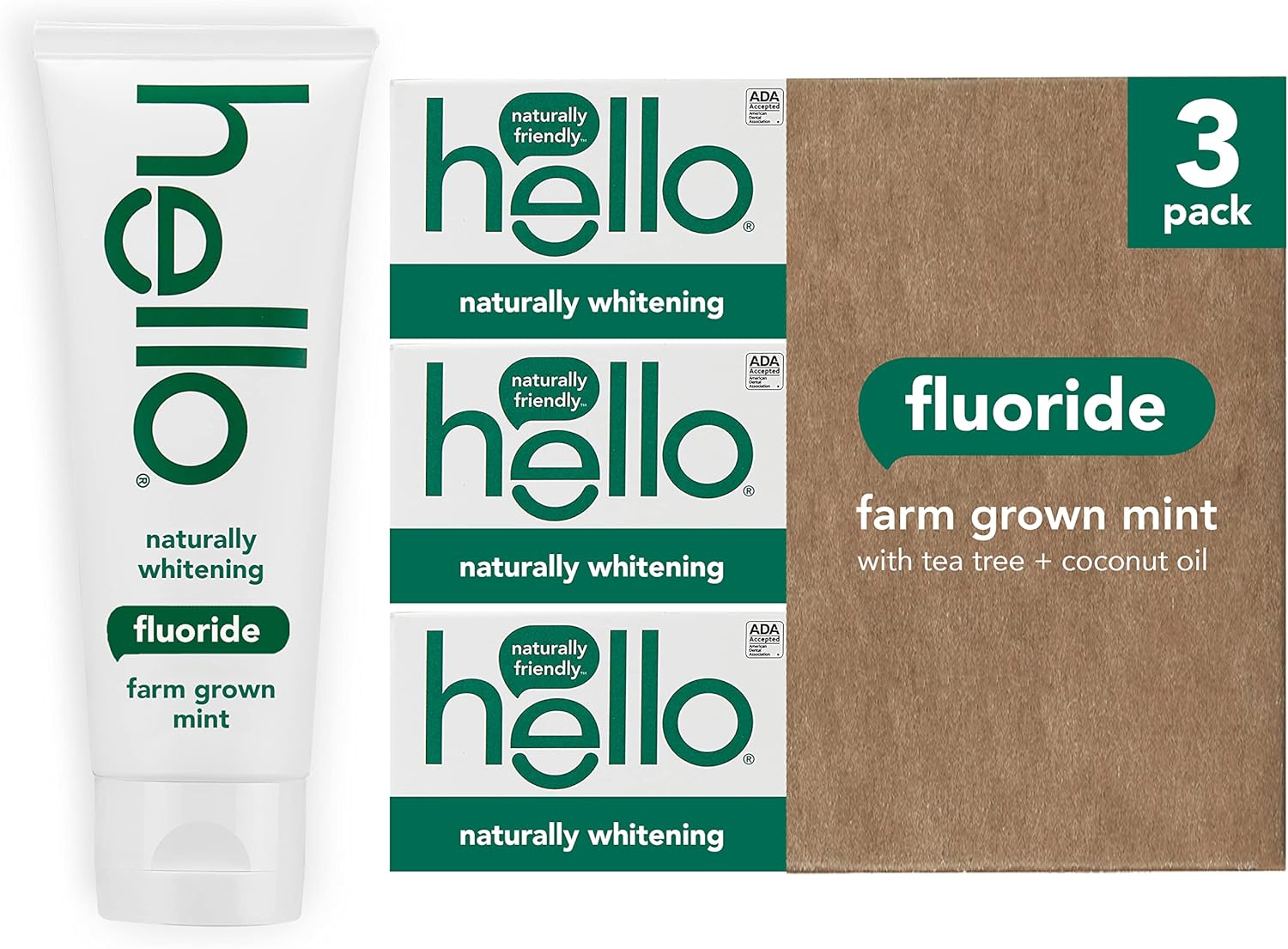 Naturally Whitening Fluoride Toothpaste | 3 Pack, 4.7 OZ Tubes