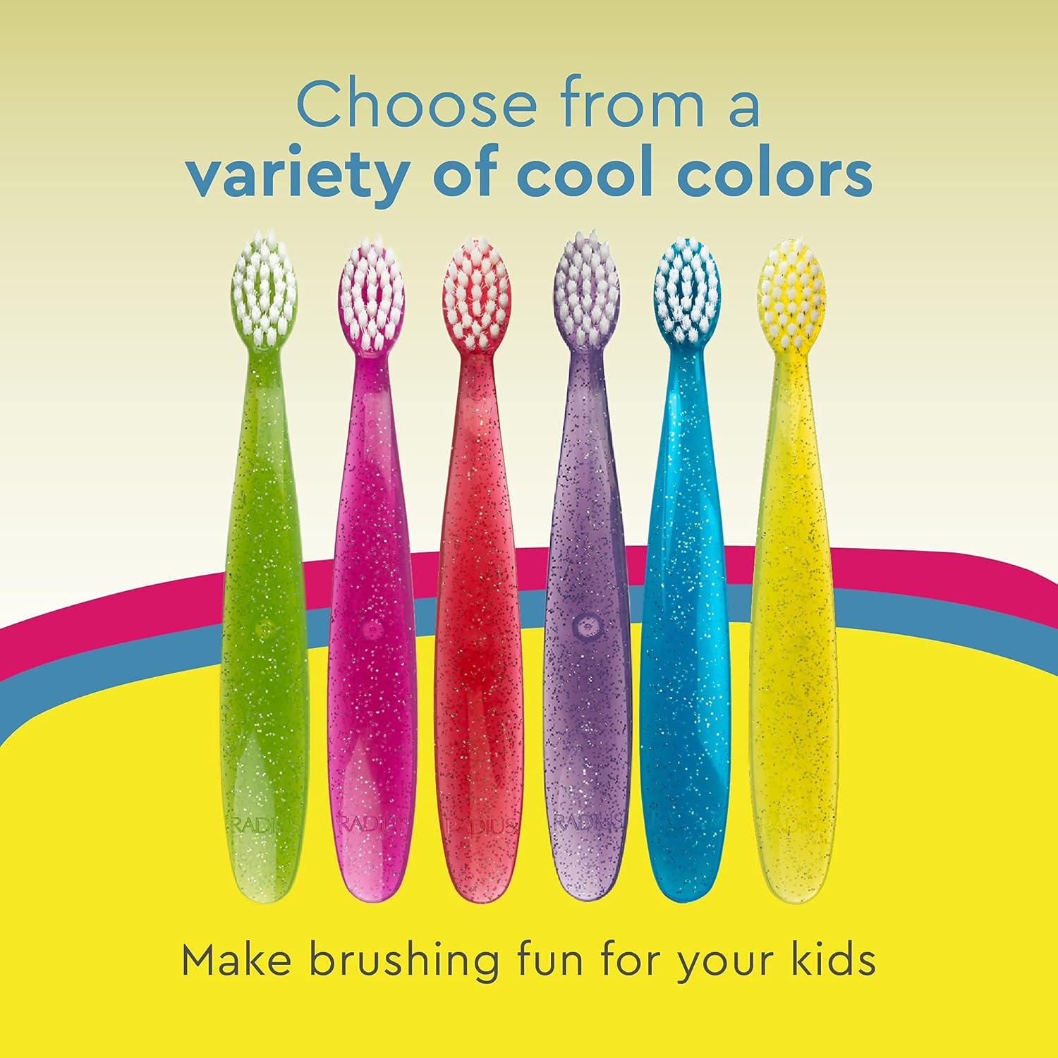 Kids Toothbrush | Extra Soft, BPA-Free, ADA Accepted, Pink Sparkle, 18+ Months