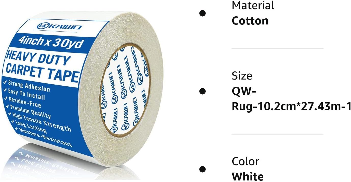 Double-Sided Carpet Tape | Heavy Duty, 1 Inch x 30 Yards