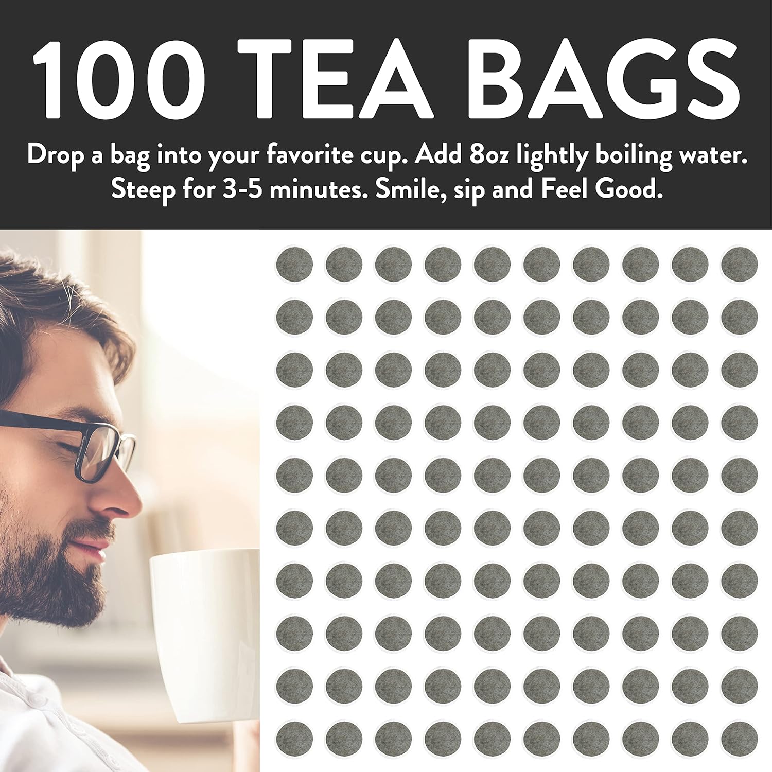 Tea Bags | Organic Moringa Mint, 100 Count