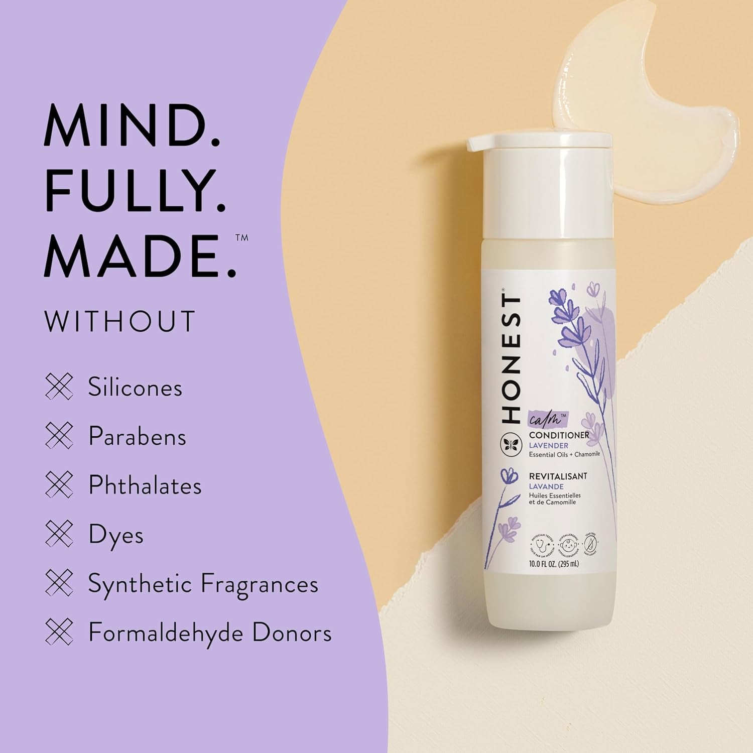 Silicone-Free Conditioner | Gentle for Baby | Naturally Derived, Tear-Free, Hypoallergenic | Lavender Calm, 10 Fl Oz