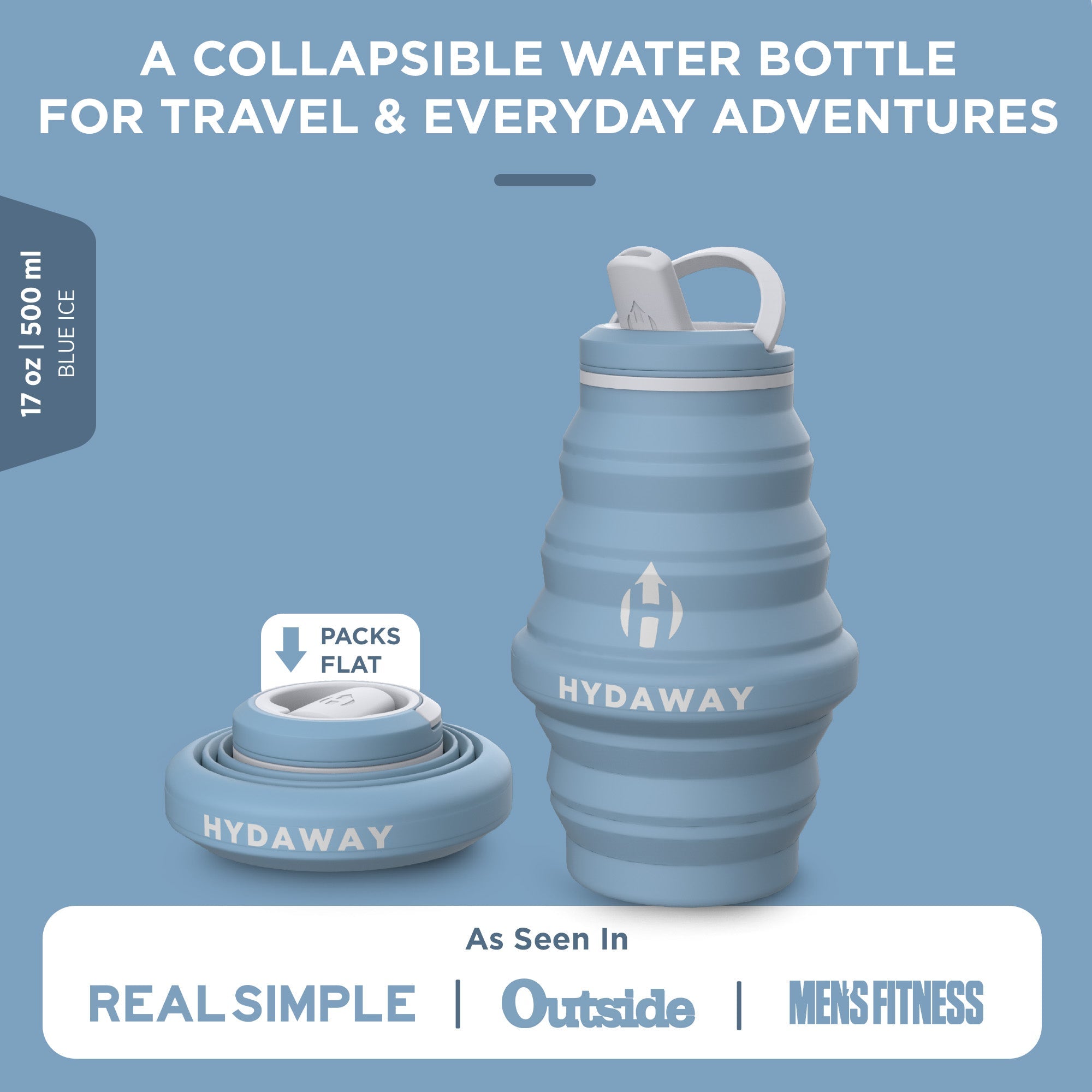 Collapsible Water Bottle | Portable, Reusable, 17oz