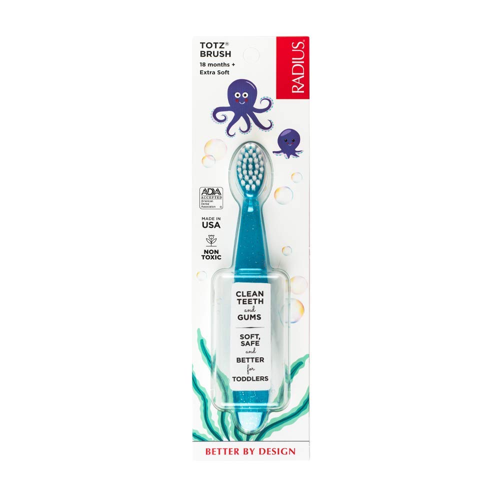 Kids Toothbrush | Extra Soft, BPA-Free, Blue Sparkle, 18+ Months