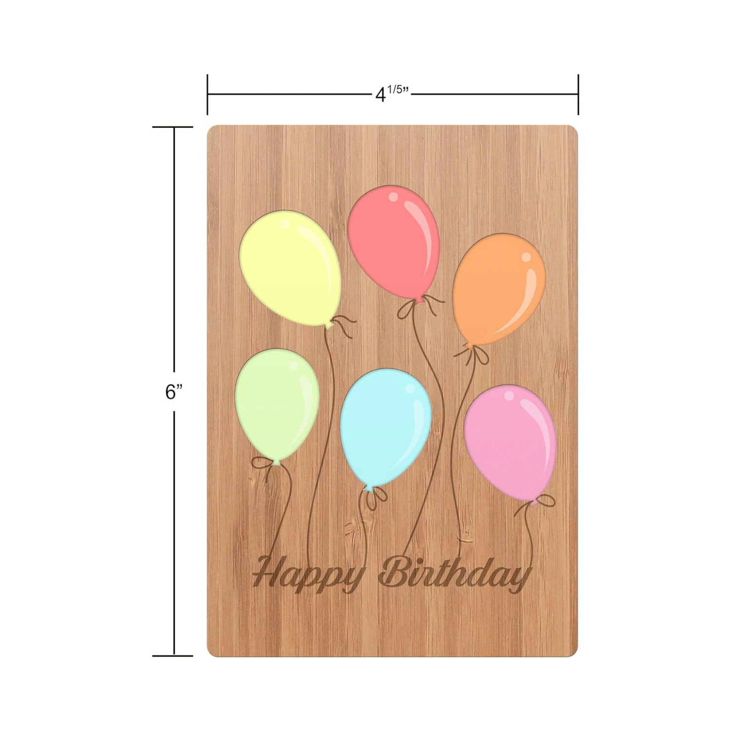 Bamboo Greeting Card | Birthday - Balloon Party