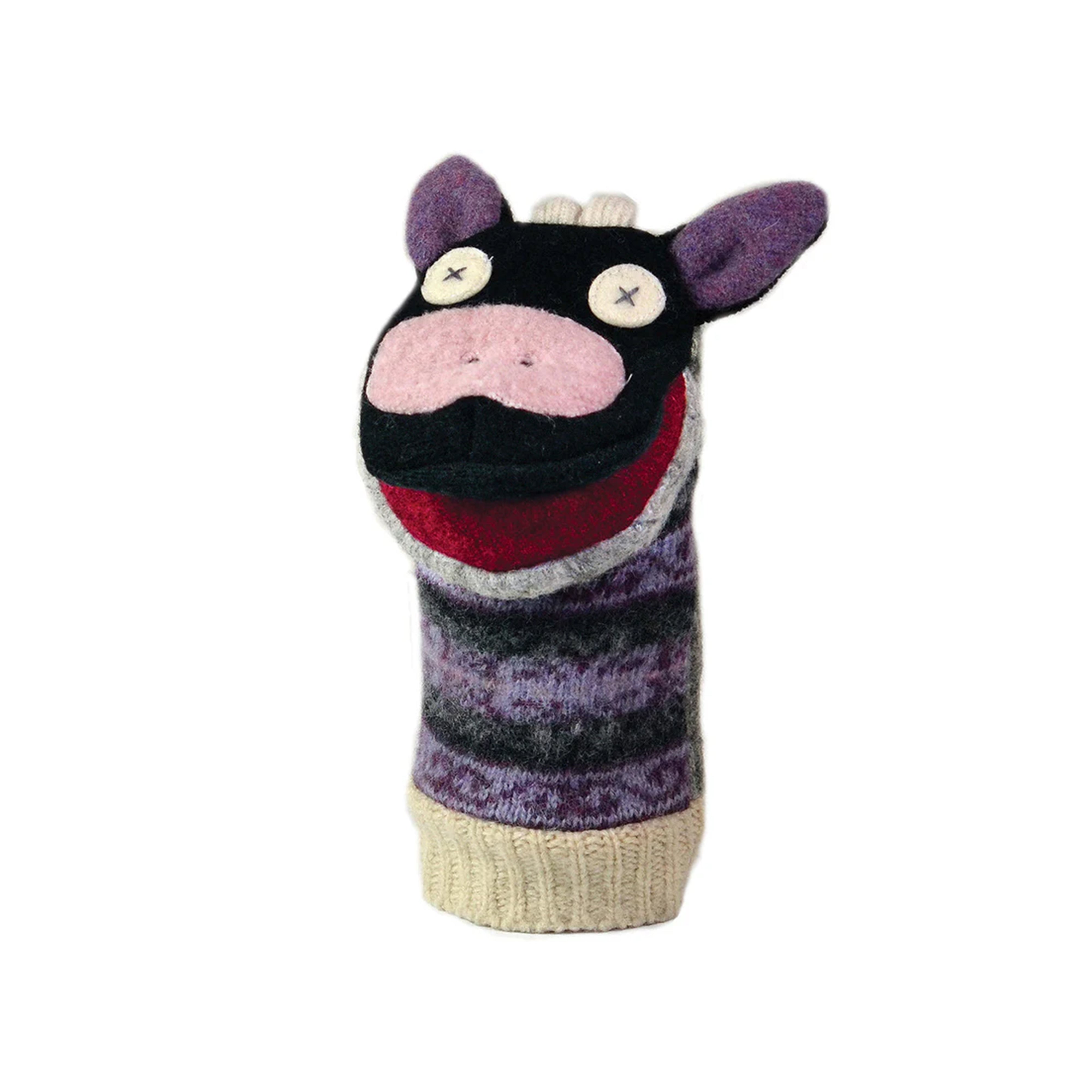 Cow Hand Puppet from Reclaimed Wool