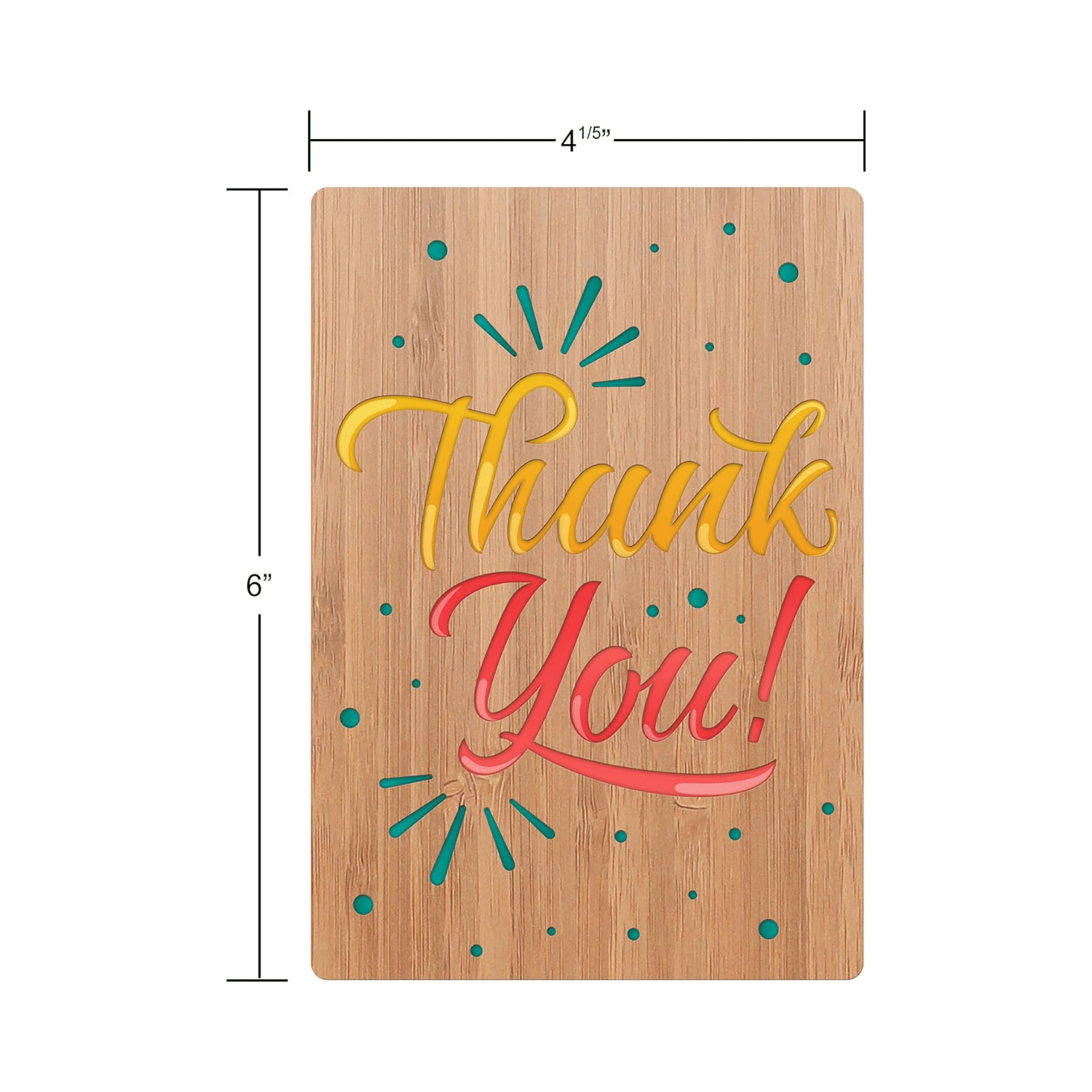 Handcrafted Bamboo Thank You Cards - Confetti