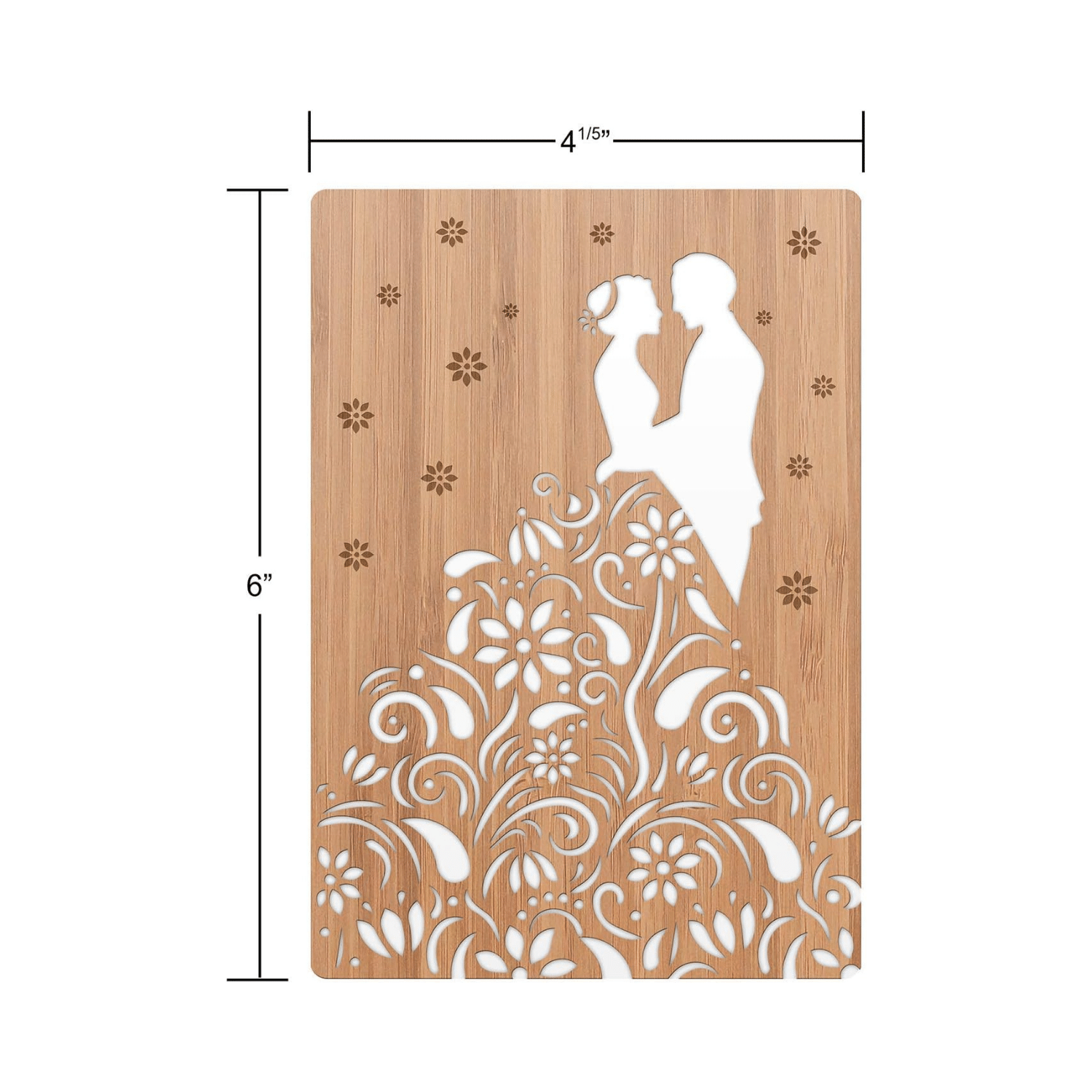 Bamboo Greeting Card | Celebration - Floral Wedding Couple
