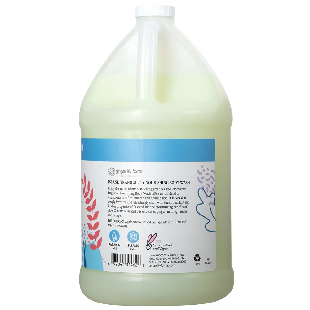 Body Wash | Green Tea & Lemongrass, Vegan, 2 Packs of 1 Gallon Refill