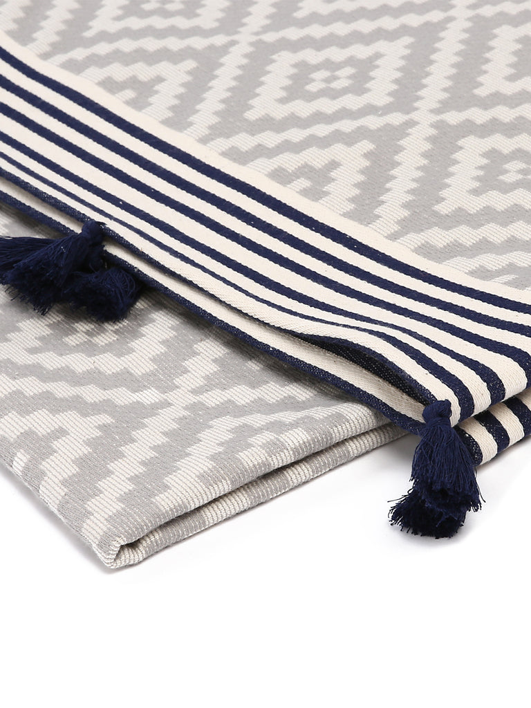 Turkish Towel/Blanket | Merida, Gray & Black, 71" x 39"