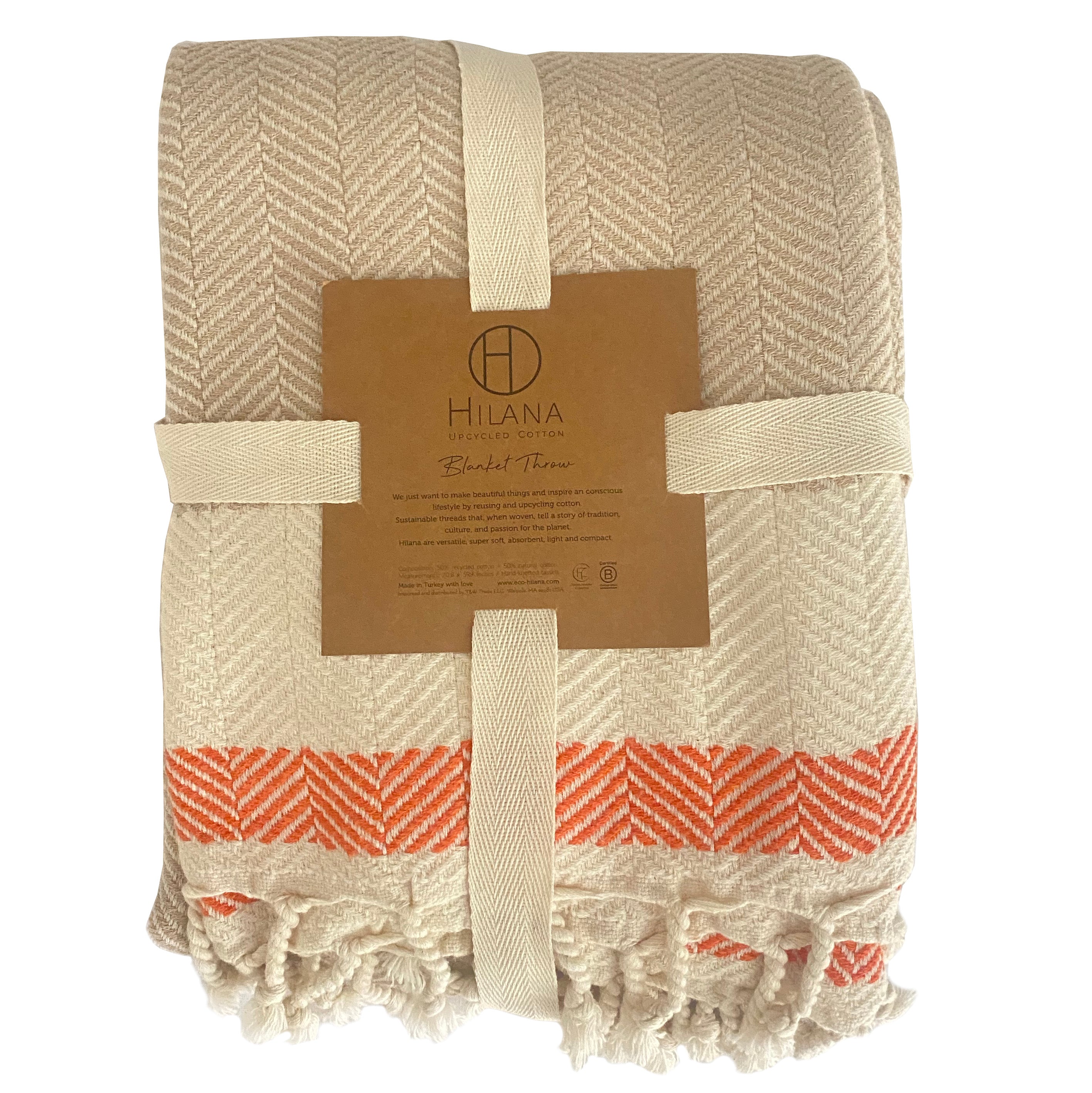 Pipa Hand-Loomed Throw Blanket | Beige, Double-Sided