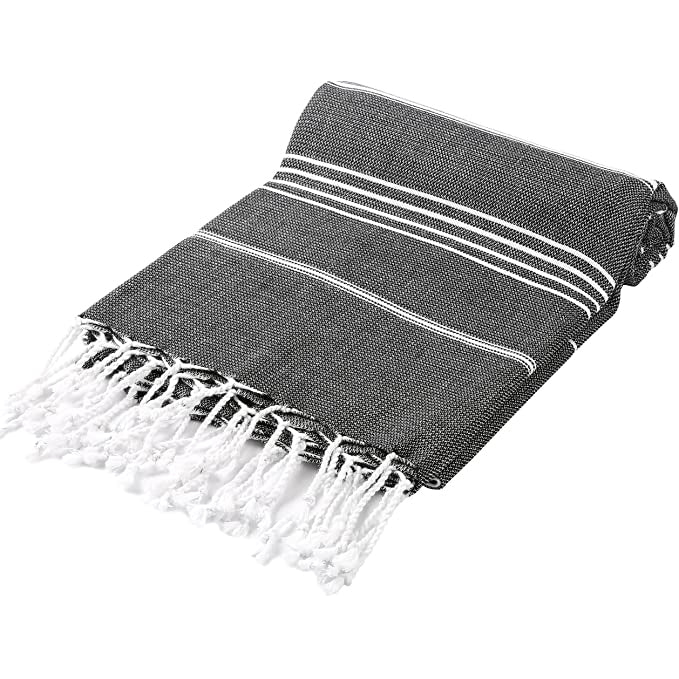 Turkish Towel/Blanket | Pure, Black, 71"x39"