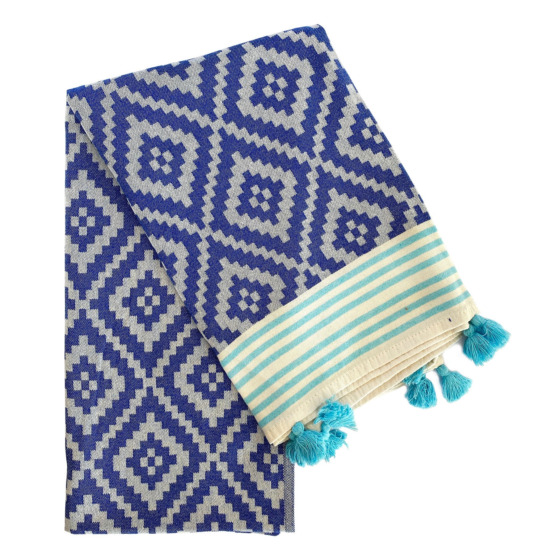 Turkish Towel/Blanket | Merida, Blue, 71"x39"