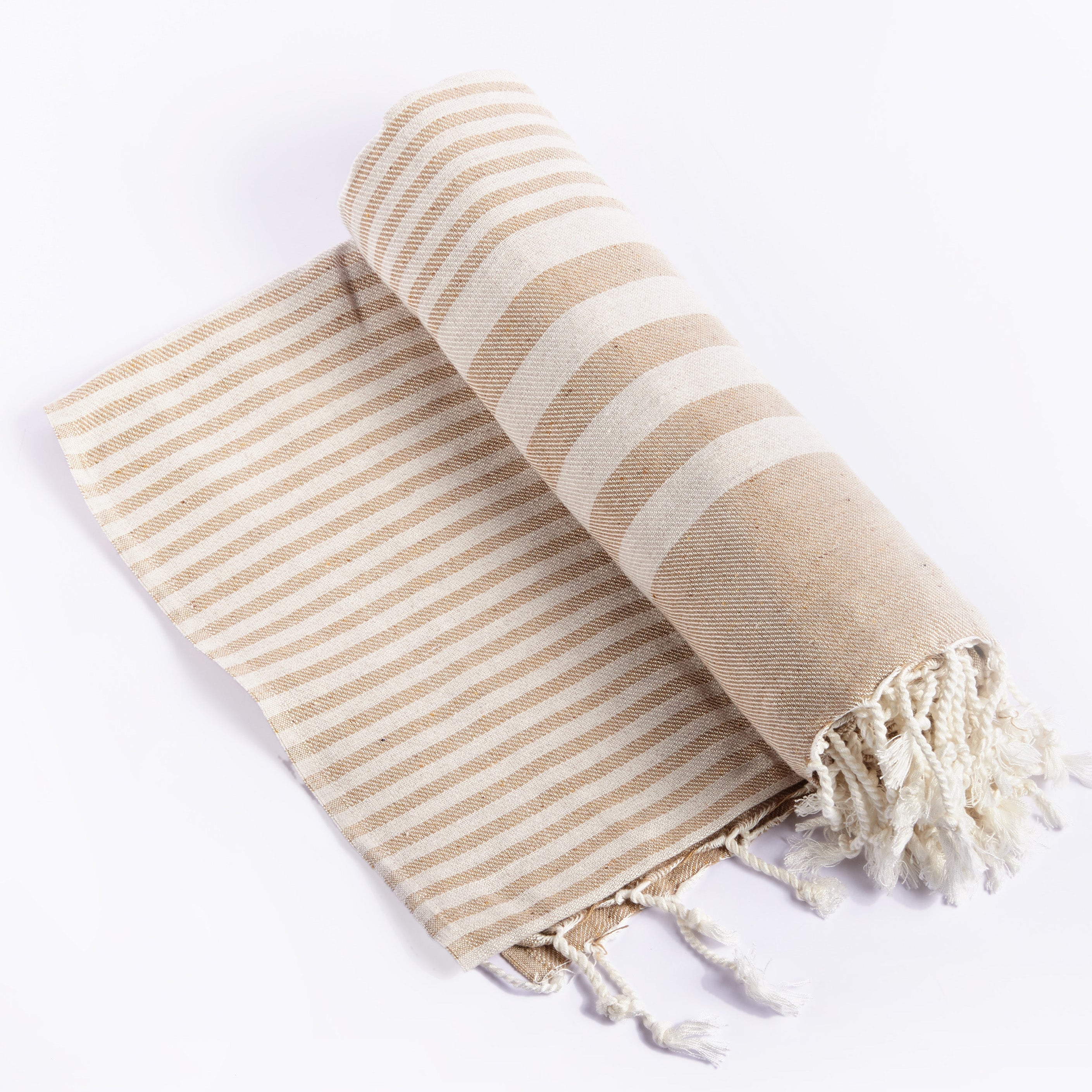 Fethiye Striped Throw Blanket | Beige, 95 x 71 in