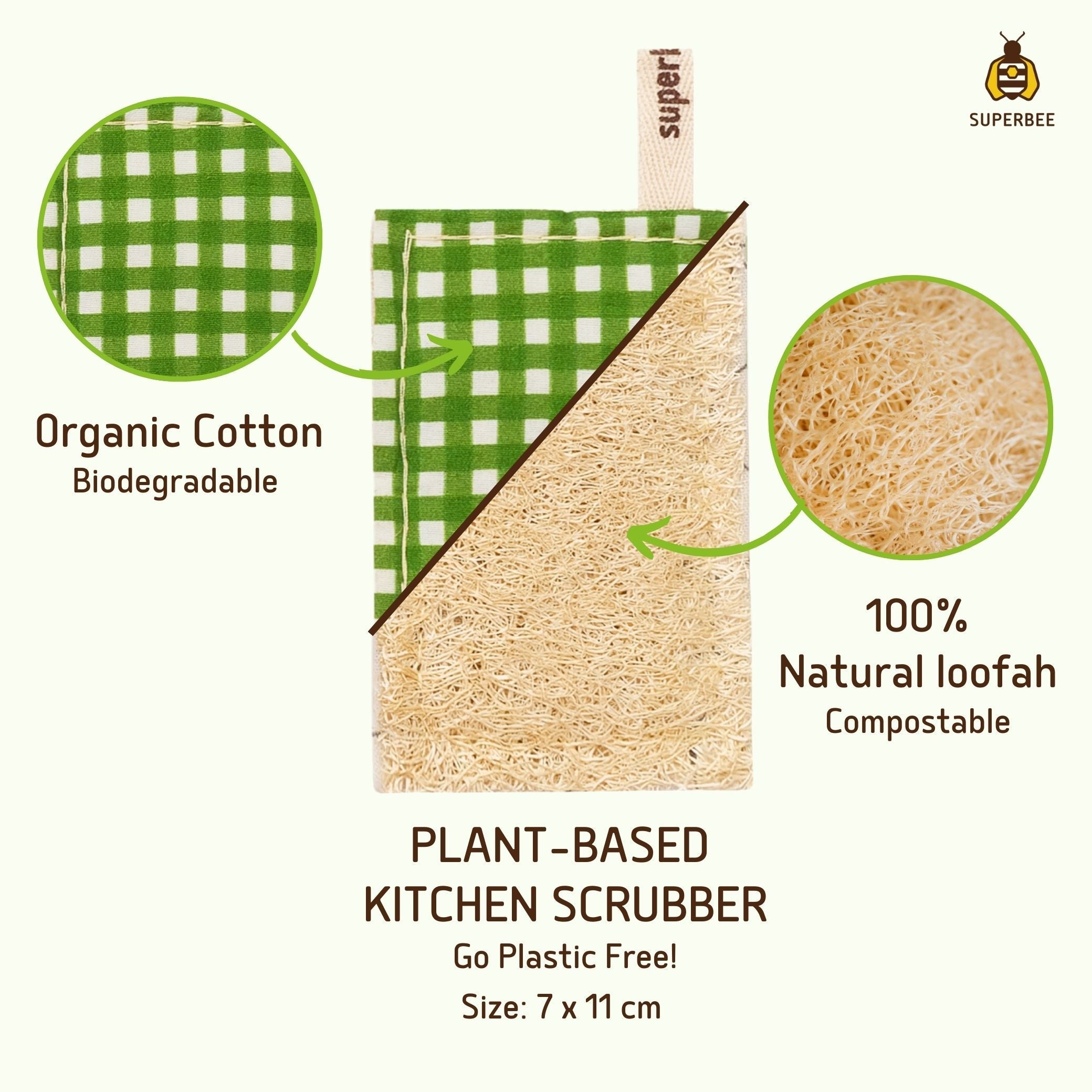 Kitchen Luffa – Natural Dish Scrubber - Pack of 5