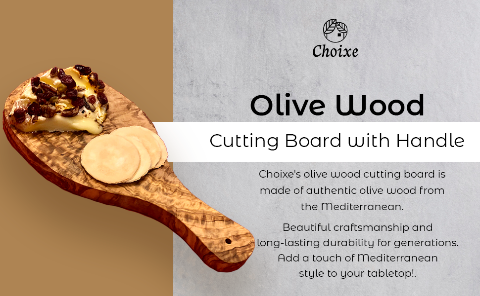 Original Olive Wood Cutting Board with Handle